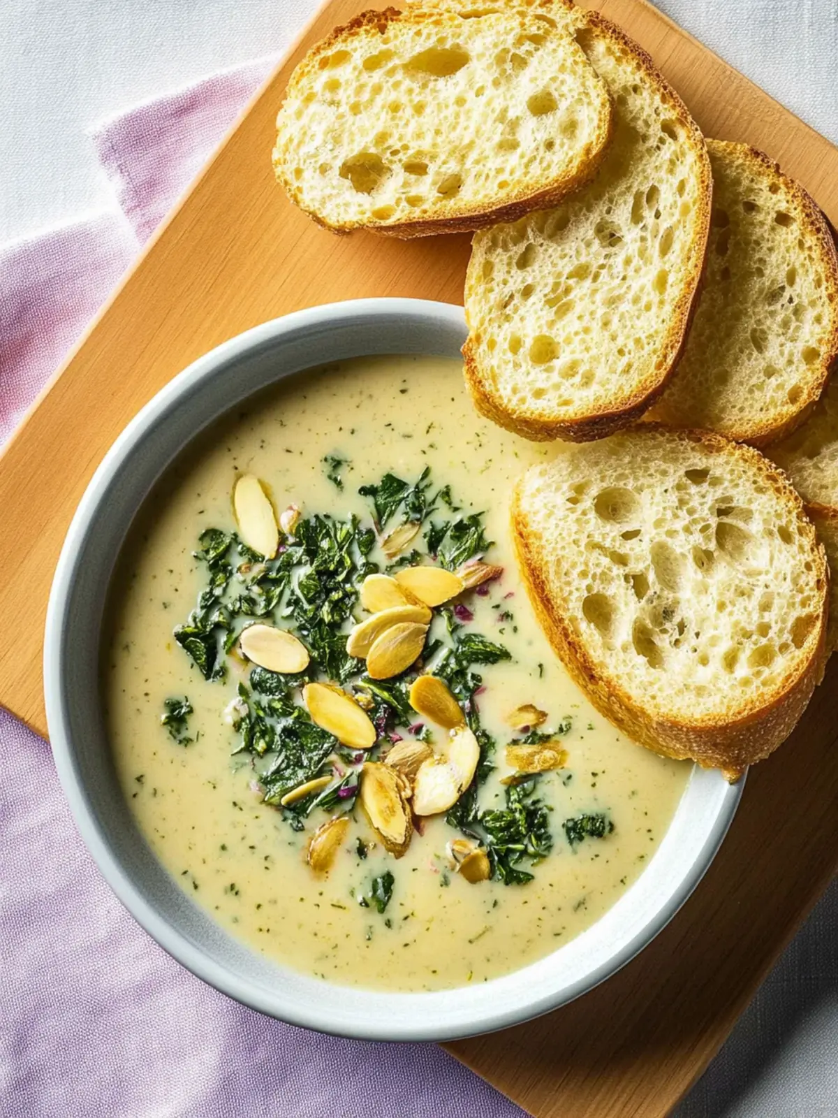 Brokkoli Kartoffelsuppe mit Pinienkernen genießen 3 Brokkoli Kartoffelsuppe
