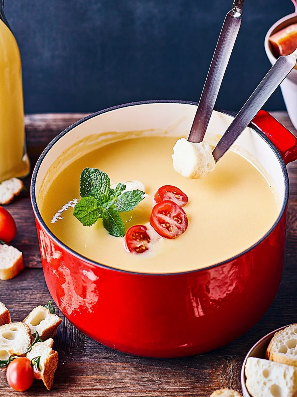 Käsefondue mit Schnittlauch für geselliges Beisammensein 4 Käsefondue mit Schnittlauch