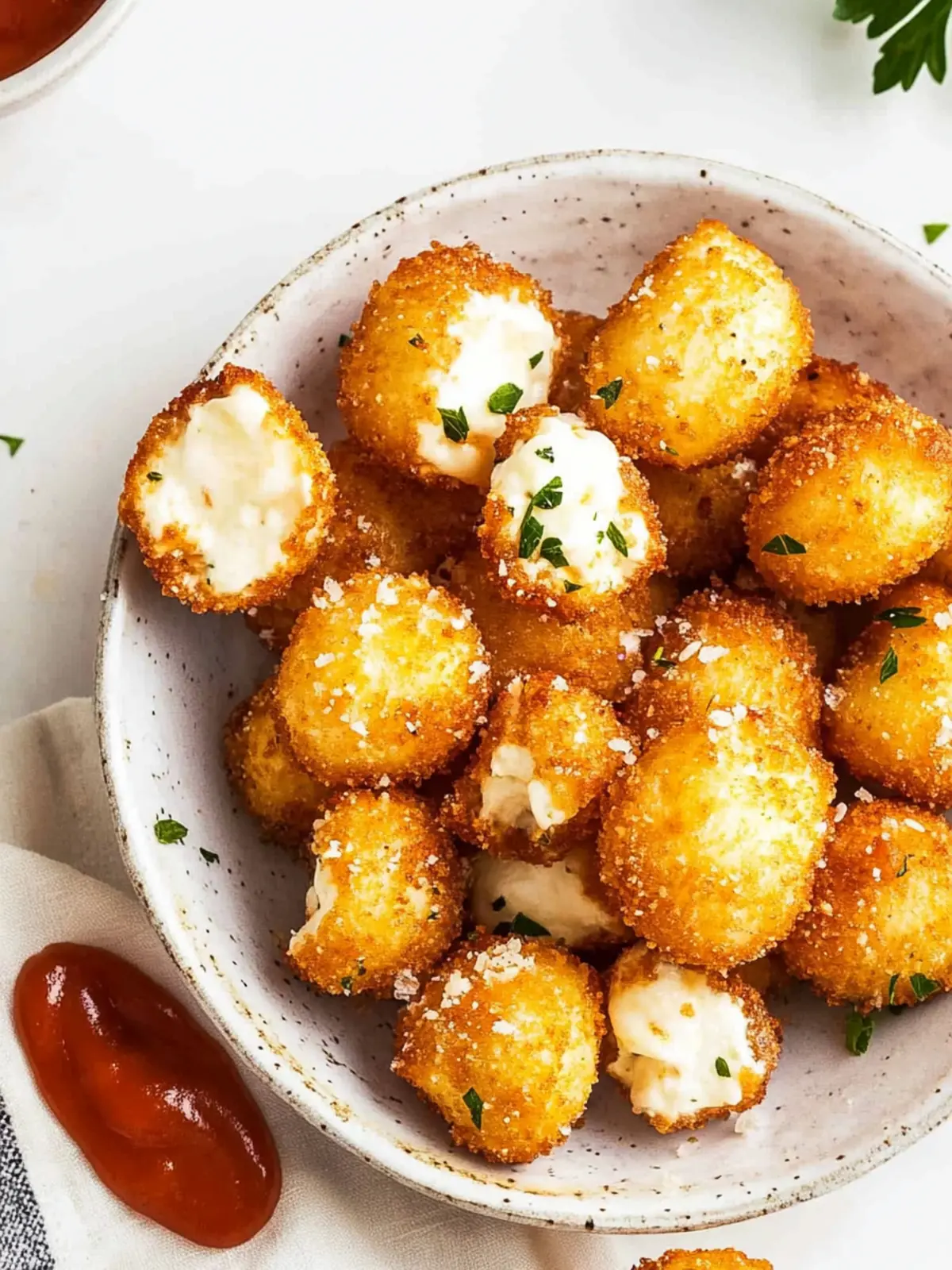 Krosse Heißluftfritteuse Mozzarella-Bällchen zaubern 3 Krosse Heißluftfritteuse Mozzarella-Bällchen