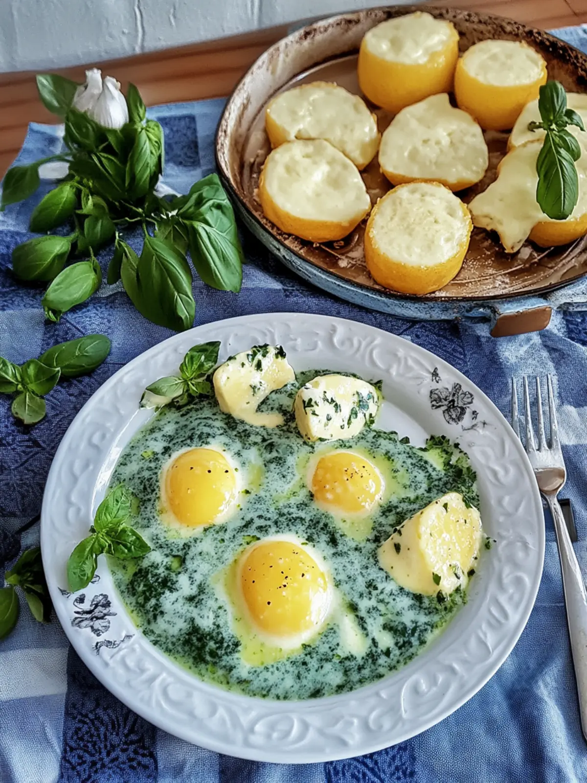 Mini Knödel Spinat Auflauf mit Käse leichten Genuss 4 Mini Knödel spinach casserole with cheese gratin
