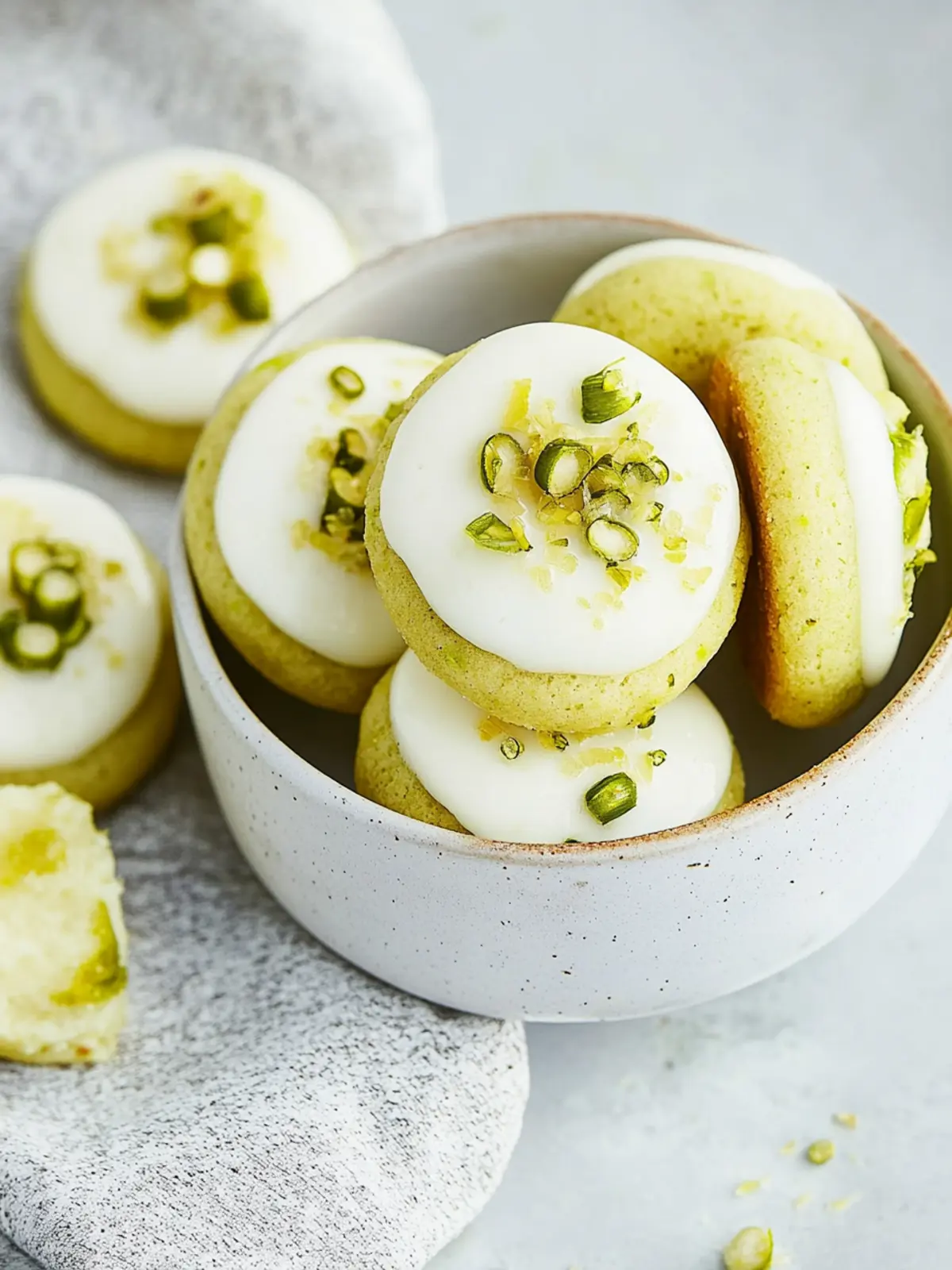 Pistazienkekse mit zitroniger Glasur genießen 2 Pistazienkekse