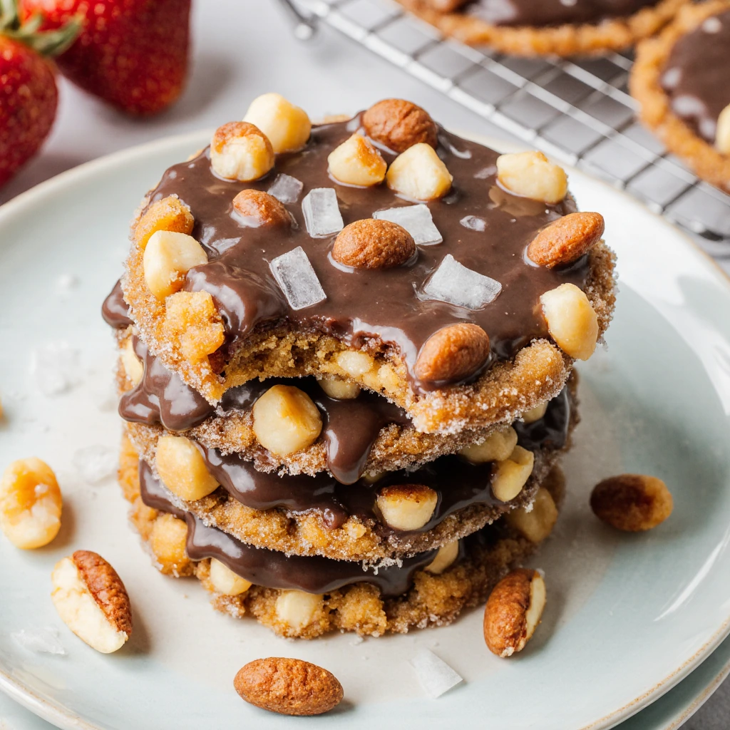 Schokoladenüberzogene Mandel-Florentiner Genuss 2 Schokoladenüberzogene Mandel-Florentiner Genuss