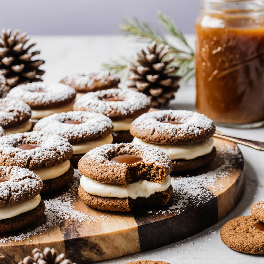 Lebkuchenkekse mit Vanille-Likörcreme genießen 3 Lebkuchenkekse mit Vanille-Likörcreme genießen