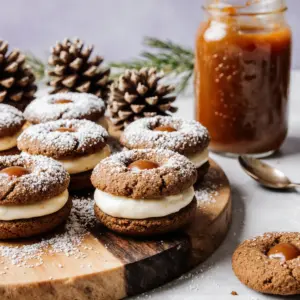 Lebkuchenkekse mit Vanille-Likörcreme genießen 2 Lebkuchenkekse mit Vanille-Likörcreme genießen
