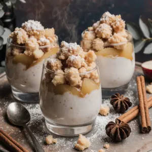 Bratapfel Crumble auf Zimtcreme – Herbstlicher Genuss 2 Bratapfel Crumble auf Zimtcreme – Herbstlicher Genuss