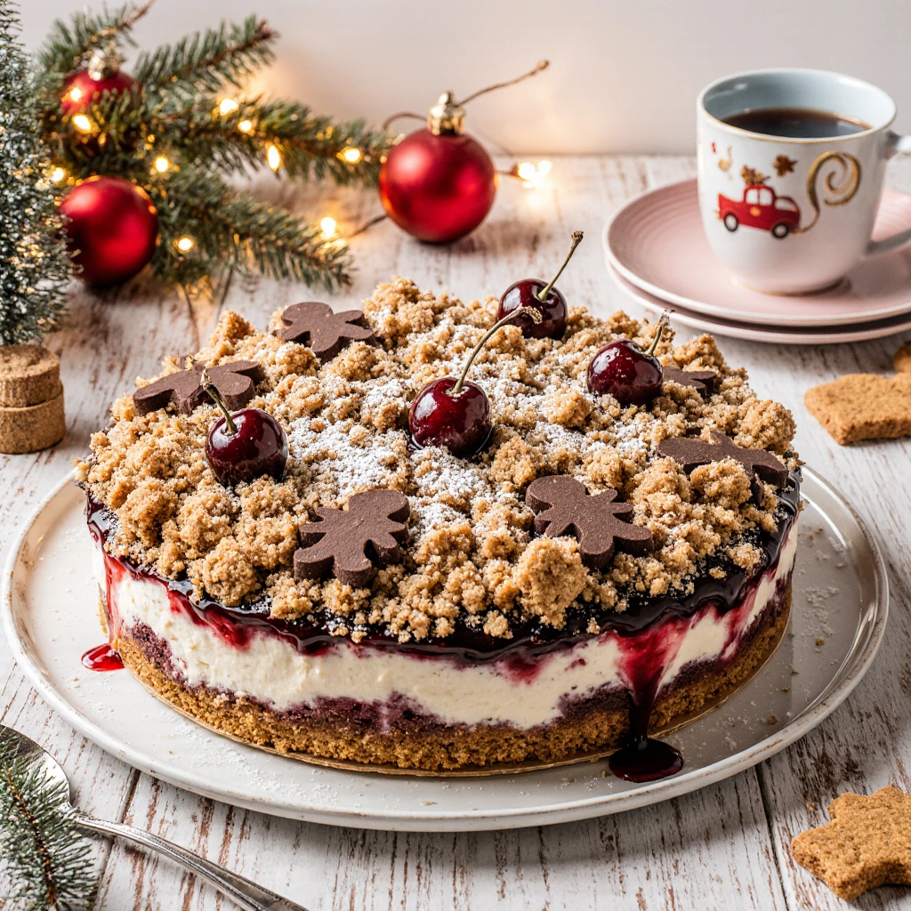 Spekulatiustorte mit Glühweinkirschen für die Weihnachtszeit 2 Spekulatiustorte mit Glühweinkirschen für die Weihnachtszeit