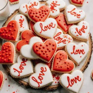 Valentinstag Zuckerkekse mit roter Royal Icing 2 Valentinstag Zuckerkekse mit roter Royal Icing