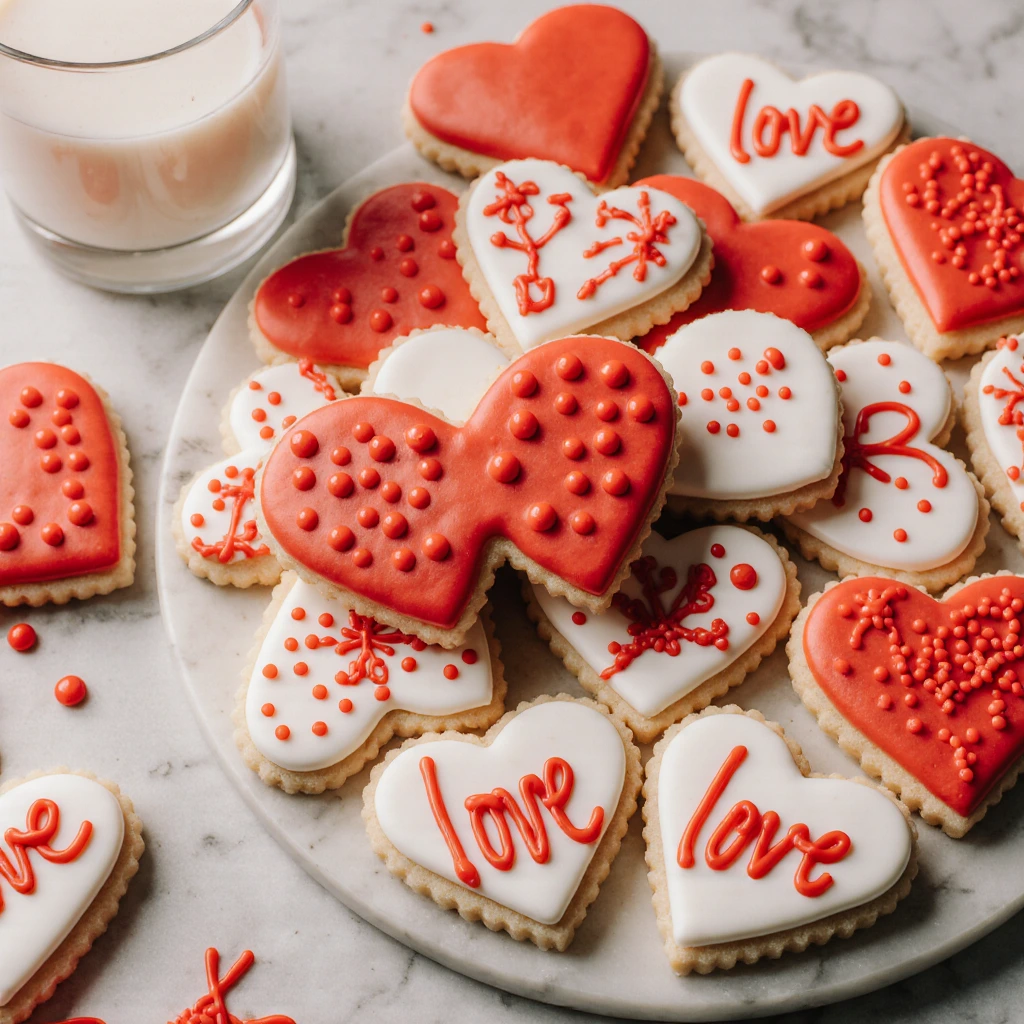 Valentinstag Zuckerkekse mit roter Royal Icing 3 Valentinstag Zuckerkekse mit roter Royal Icing