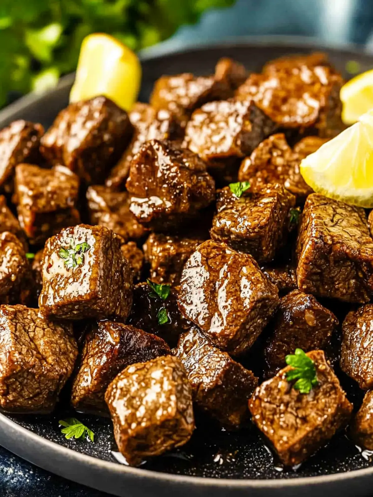 Knoblauch-Butter Steakbissen in 15 Minuten genießen 3 Knoblauch-Butter Steakbissen