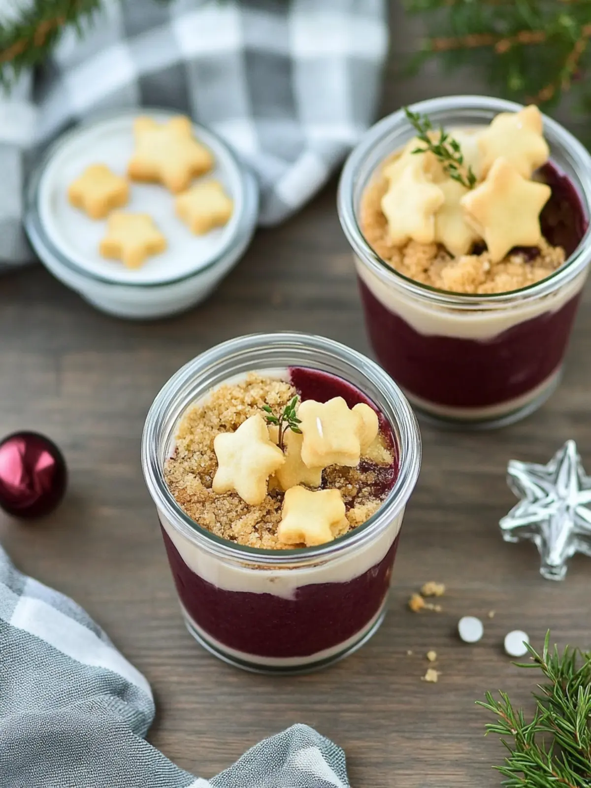 Zimtcreme mit Kirschen und Amarettini Crunch 4 Cinnamon cream with cherry sauce and Amarettini crunch