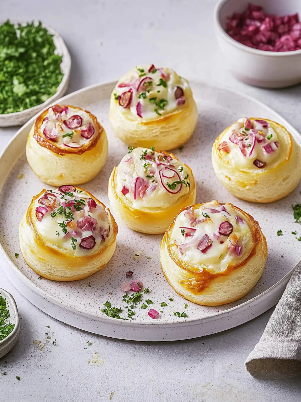 Flammkuchen-Schnecken: Das perfekte Fingerfood 2 Flammkuchen-Schnecken