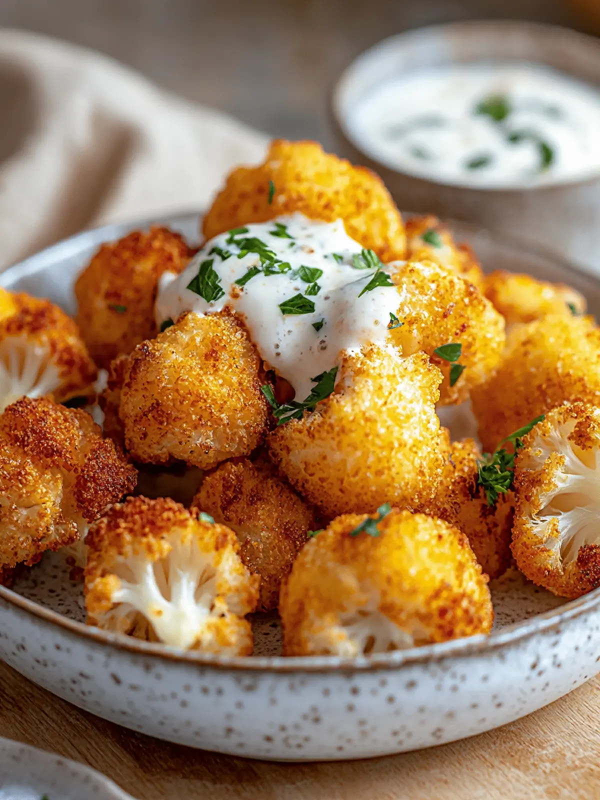 Knuspriger Blumenkohl aus dem Heißluftfritteuse 4 Breaded cauliflower from the hot air fryer