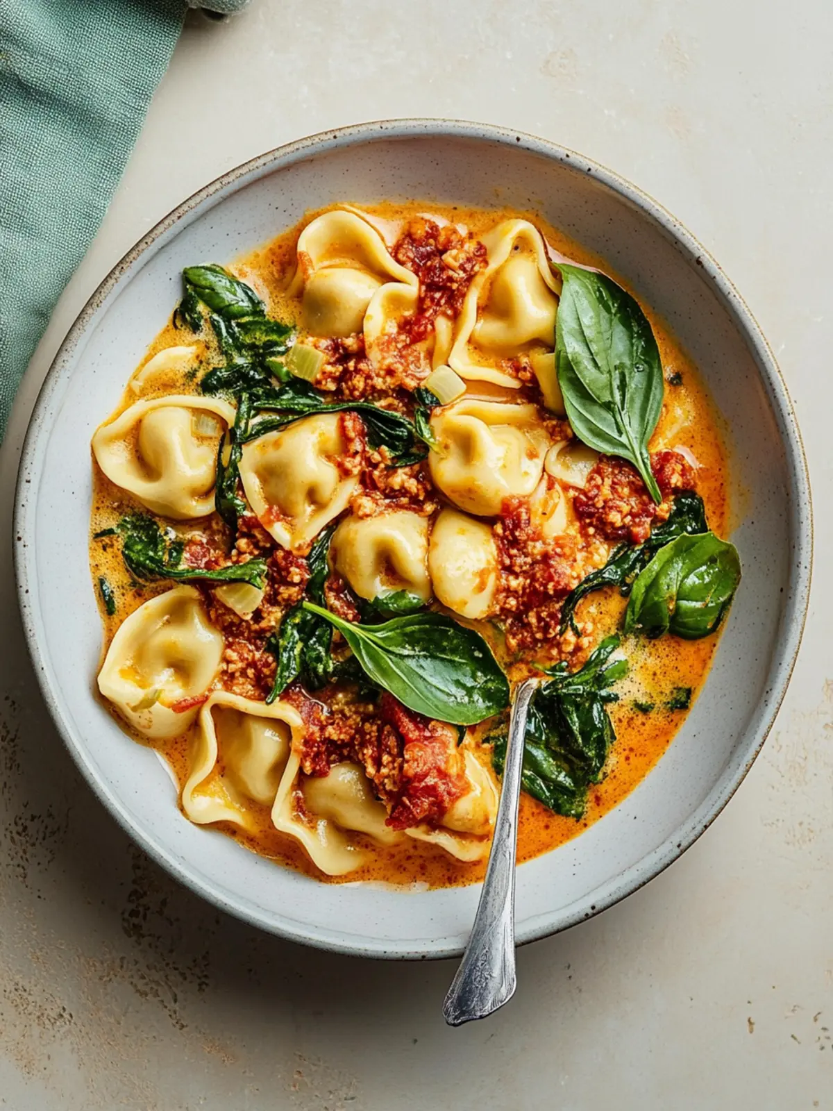 Cremige Tortellini-Suppe in unter 30 Minuten 4 Cremige Tortellini-Suppe