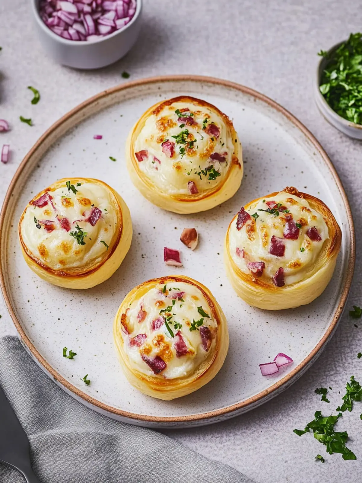 Flammkuchen-Schnecken: Das perfekte Fingerfood 5 Flammkuchen-Schnecken