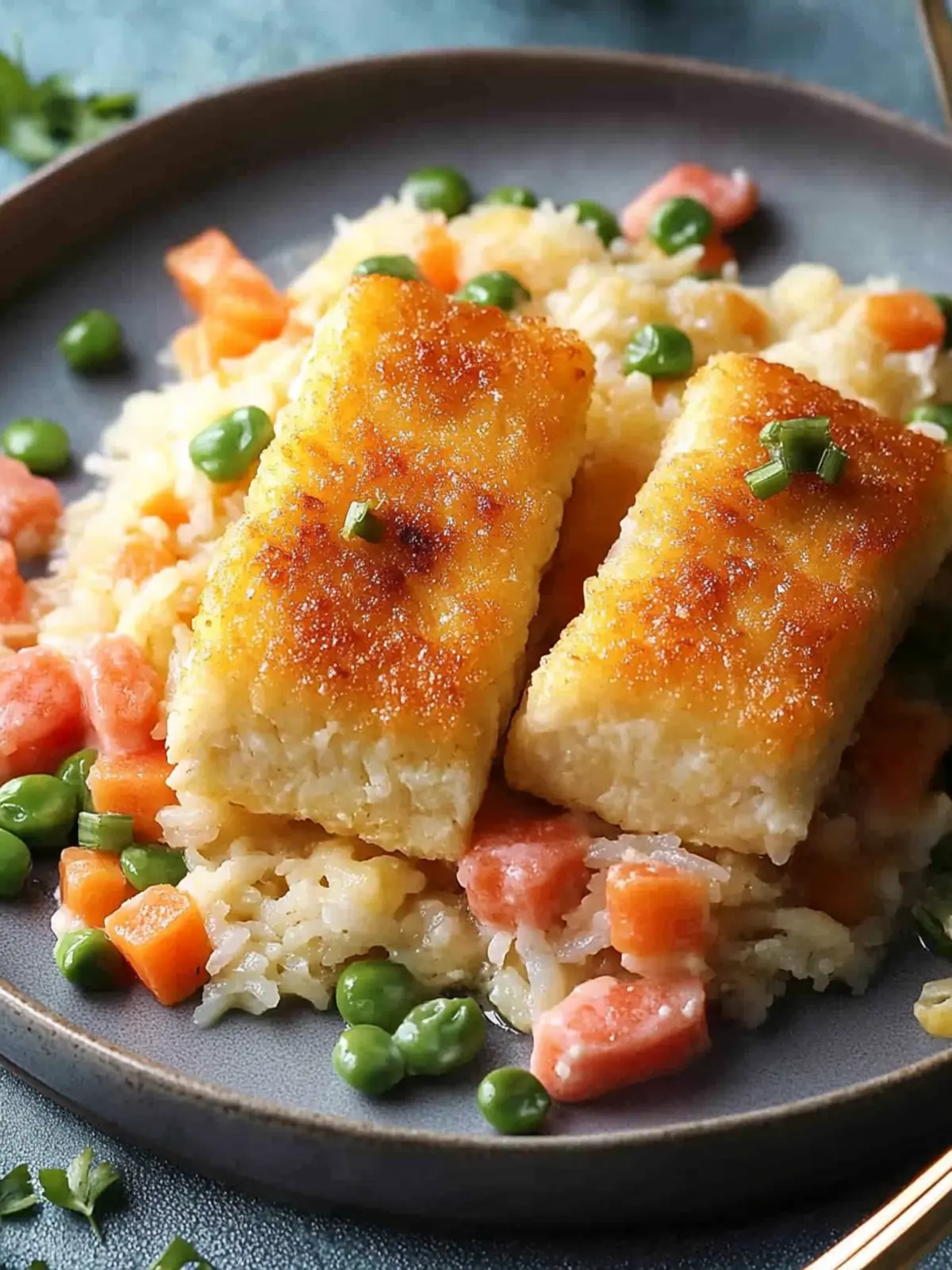 Fischstäbchen-Auflauf mit Reis und Gemüse für die ganze Familie 5 Fischstäbchen-Auflauf mit Reis und Gemüse