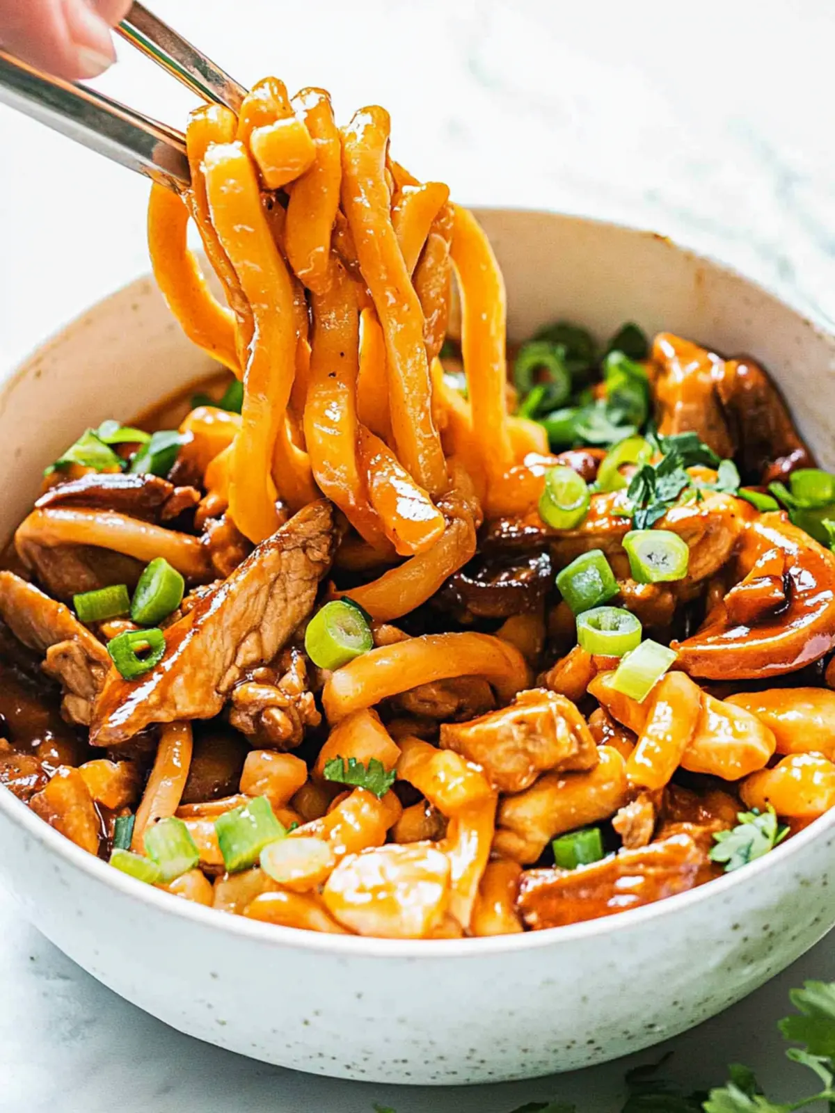 Hoisin-Hühnchen-Udon-Nudeln in 30 Minuten 4 Hoisin-Hühnchen-Udon-Nudeln