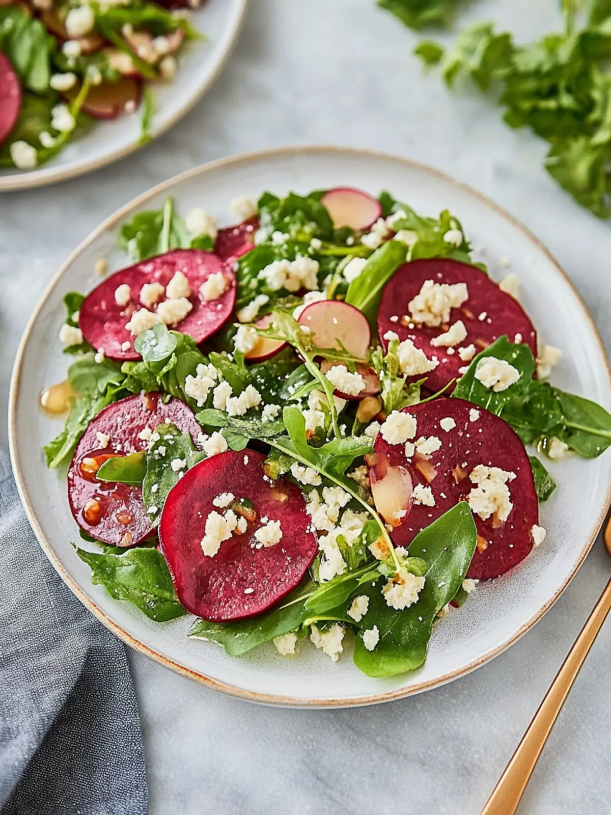 Rote-Bete-Carpaccio mit Ziegenkäse und Walnüssen 2 Rote-Bete-Carpaccio mit Ziegenkäse und Walnüssen