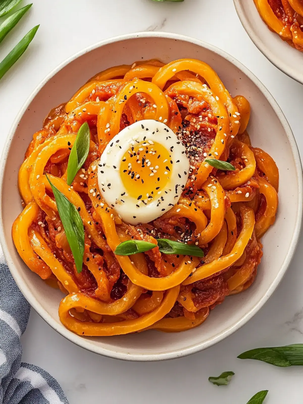 Cremiges Kimchi-Udon mit Speck für eiligen Genuss 4 Cremiges Kimchi-Udon