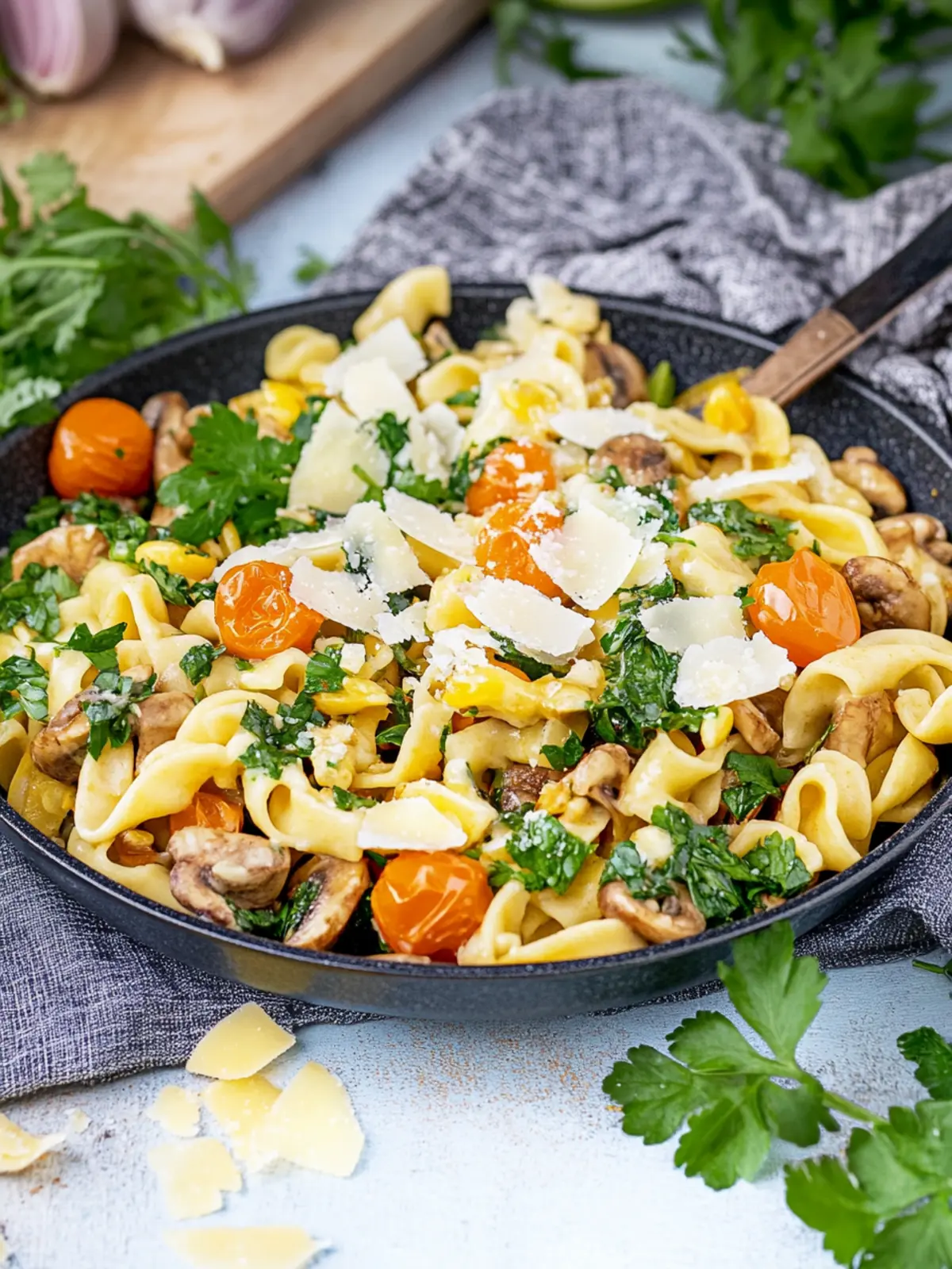 Vegetarische Spätzlepfanne mit buntem Gemüse 2 Vegetarische Spätzlepfanne