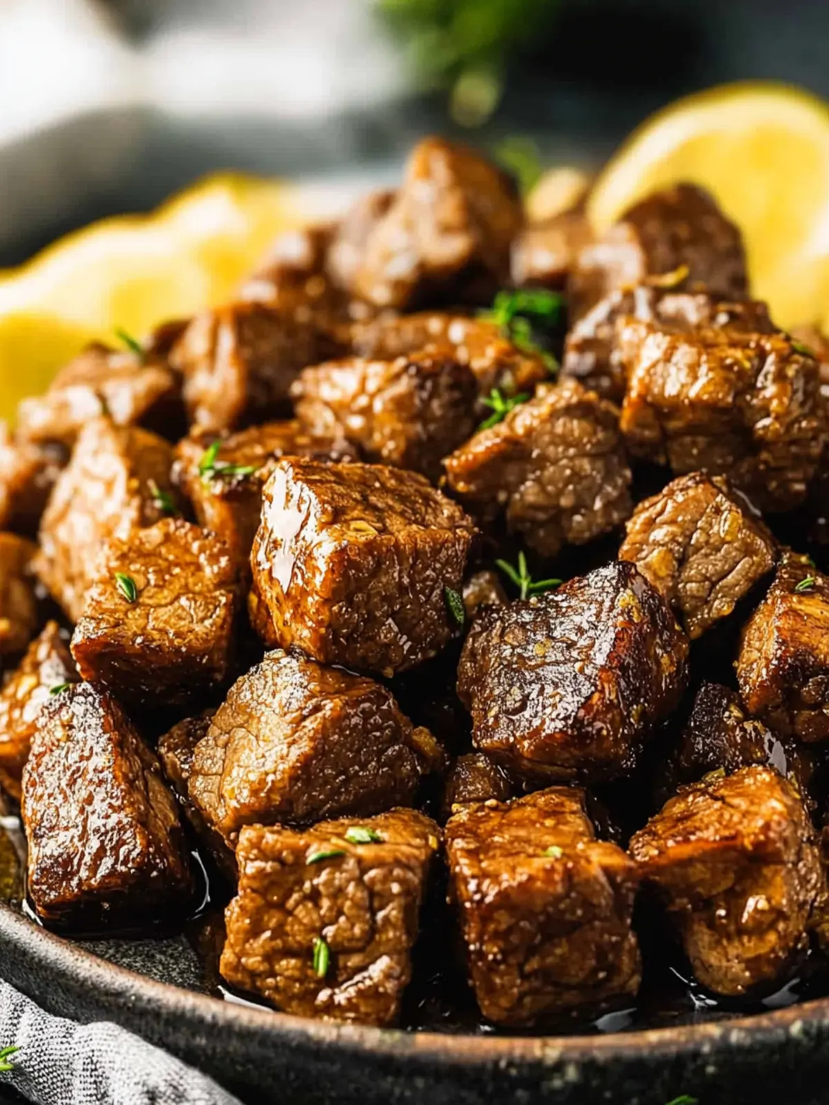 Knoblauch-Butter Steakbissen in 15 Minuten genießen 4 Knoblauch-Butter Steakbissen