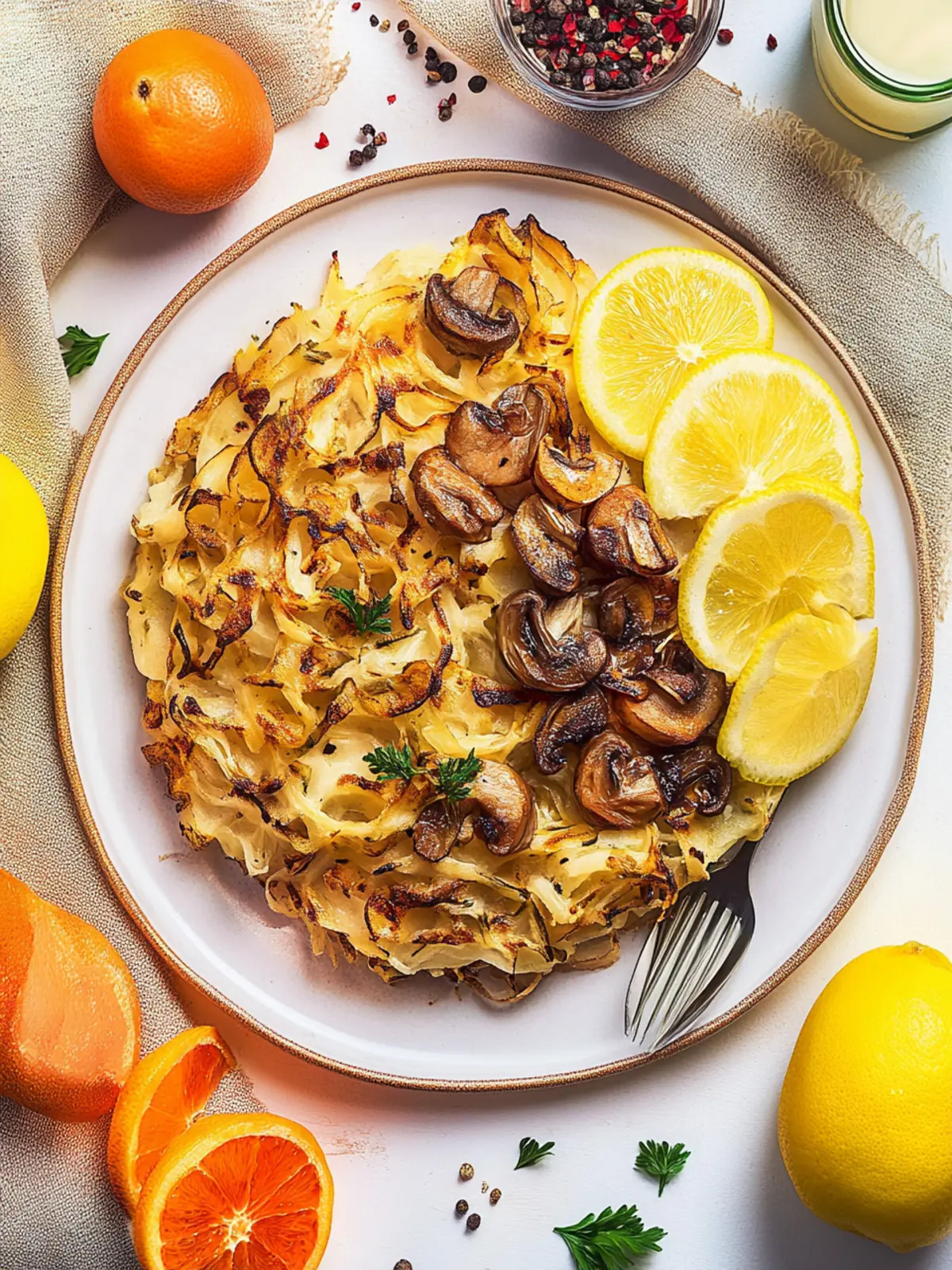 Mozzarella Rösti mit Zwiebel-Pilzrahmsoße Genießen 4 Mozzarella Rösti mit Zwiebel-Pilzrahmsoße