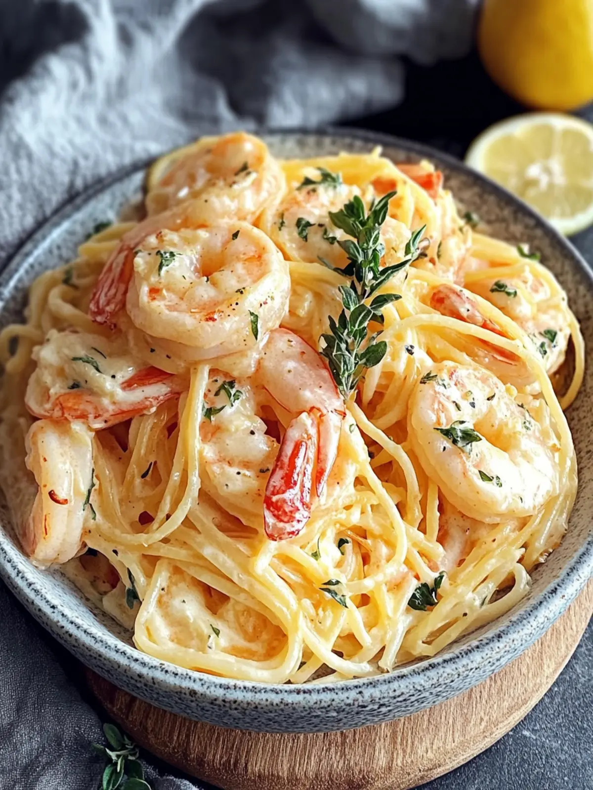 Spaghetti mit Garnelen in Frischkäsesoße genießen 2 Spaghetti mit Garnelen in Frischkäsesoße