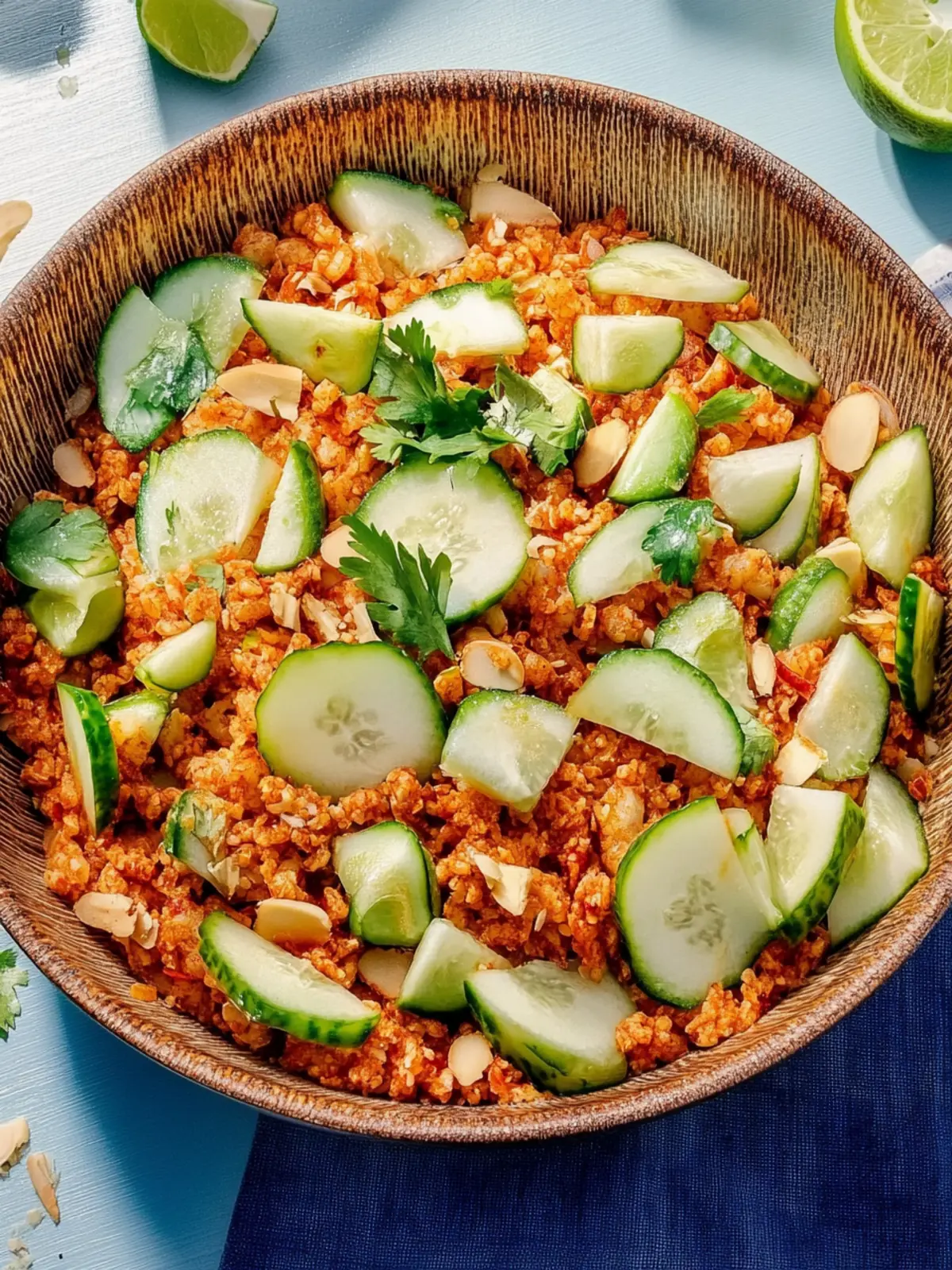 Knuspriger Reis Salat mit frischen Kräutern 2 Knuspriger Reis Salat