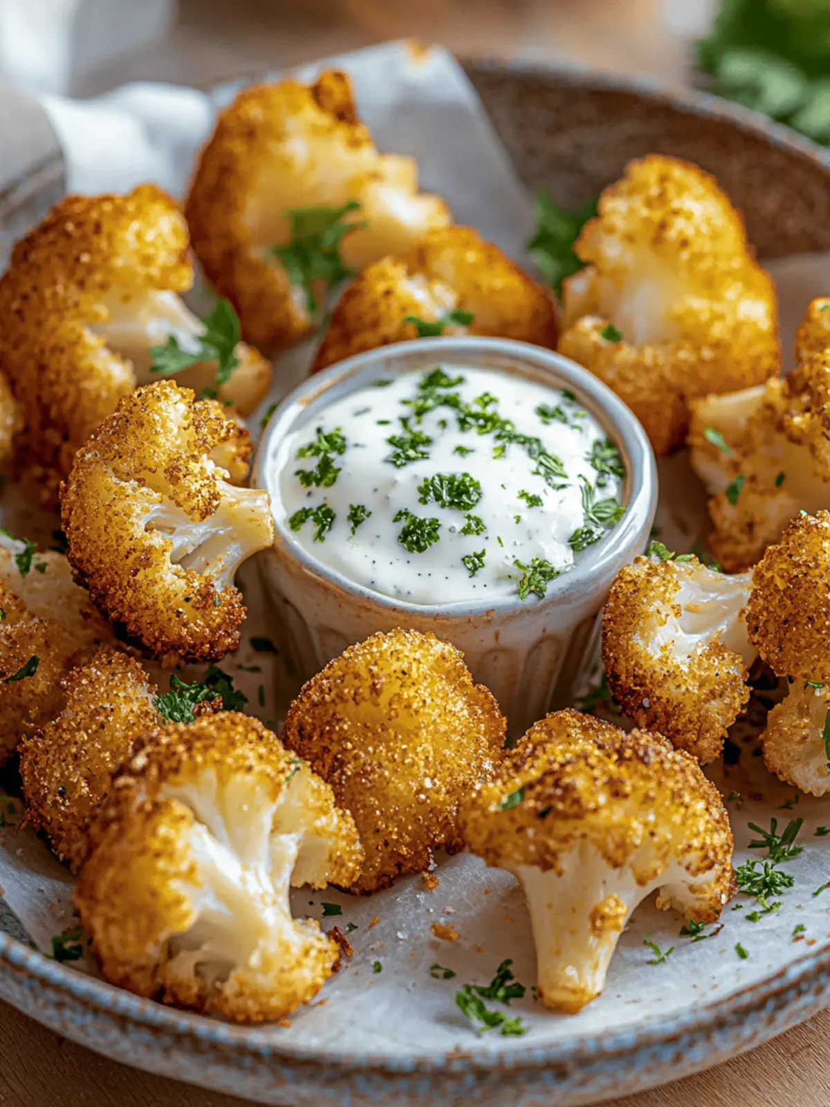 Knuspriger Blumenkohl aus dem Heißluftfritteuse 3 Breaded cauliflower from the hot air fryer