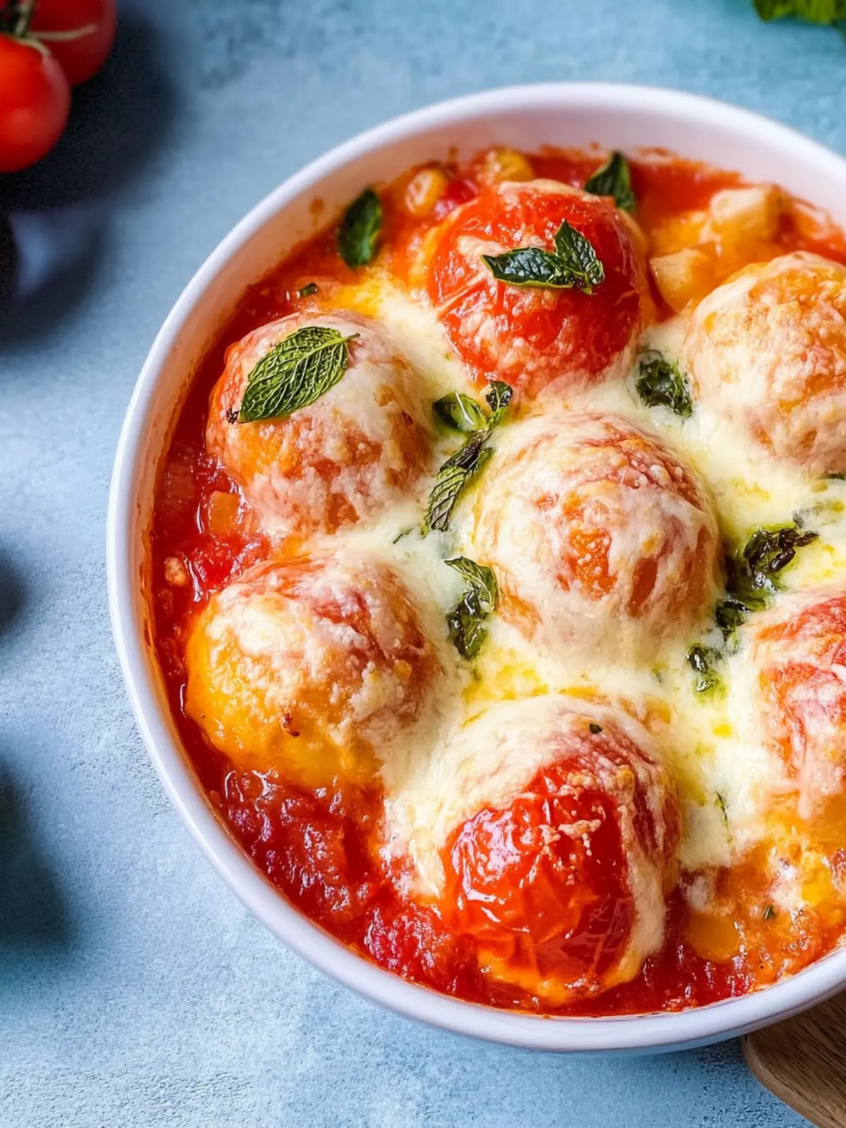 Creamy Tomato-Mozzarella Dumpling Casserole für die Familie 4 Creamy Tomato-Mozzarella Dumpling Casserole