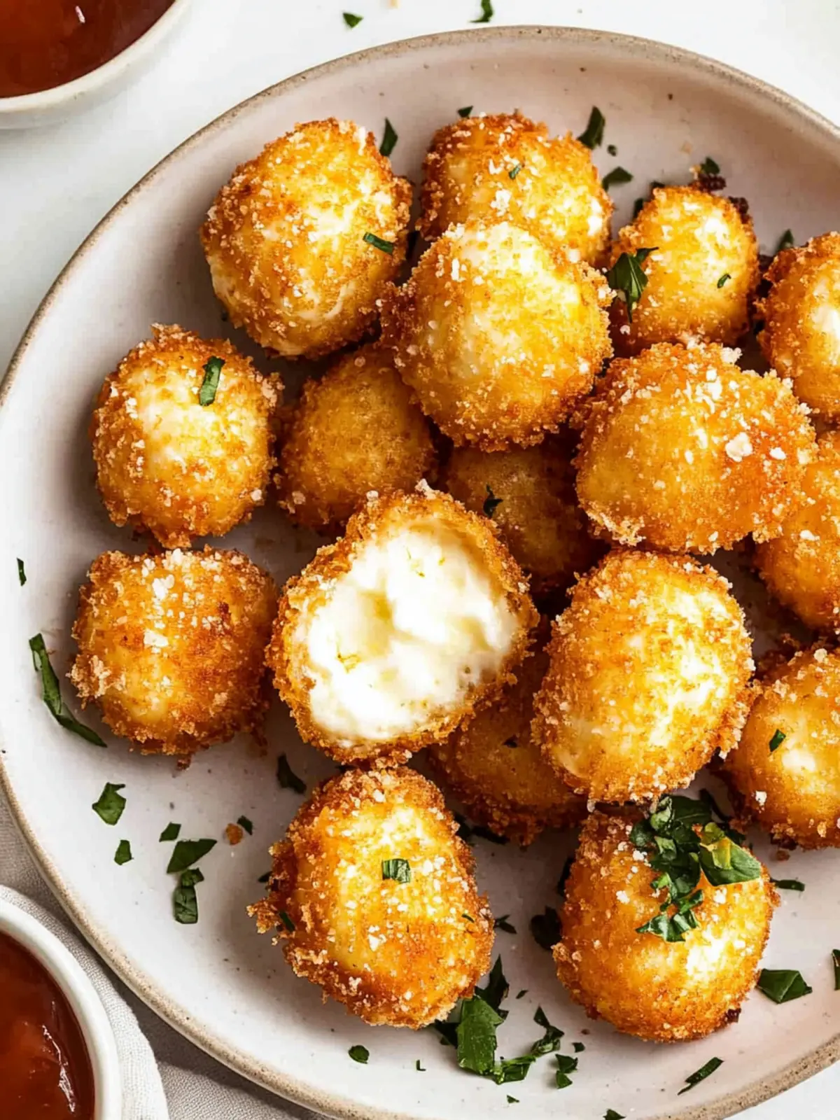 Krosse Heißluftfritteuse Mozzarella-Bällchen zaubern 2 Krosse Heißluftfritteuse Mozzarella-Bällchen