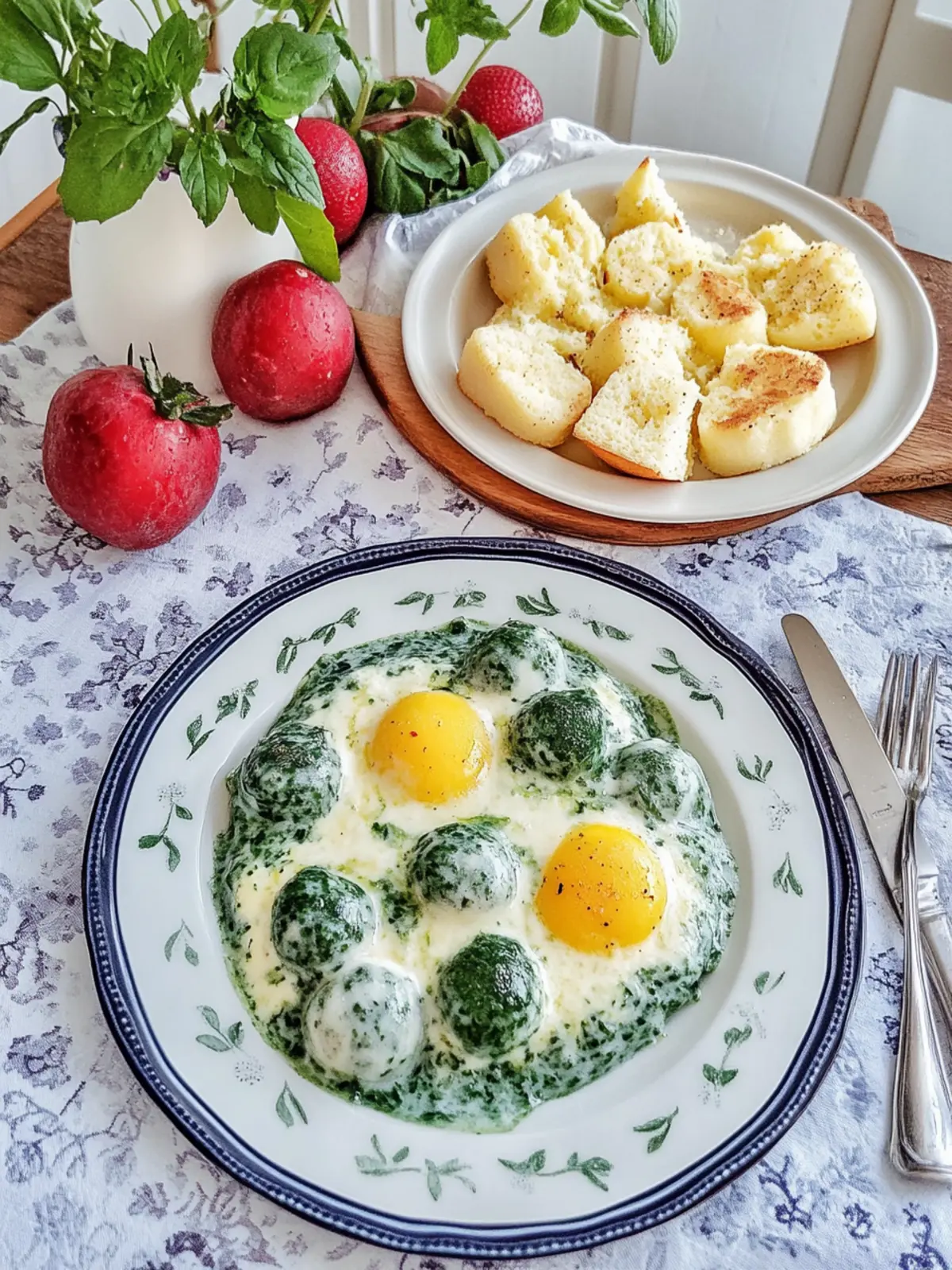 Mini Knödel Spinat Auflauf mit Käse leichten Genuss 5 Mini Knödel spinach casserole with cheese gratin