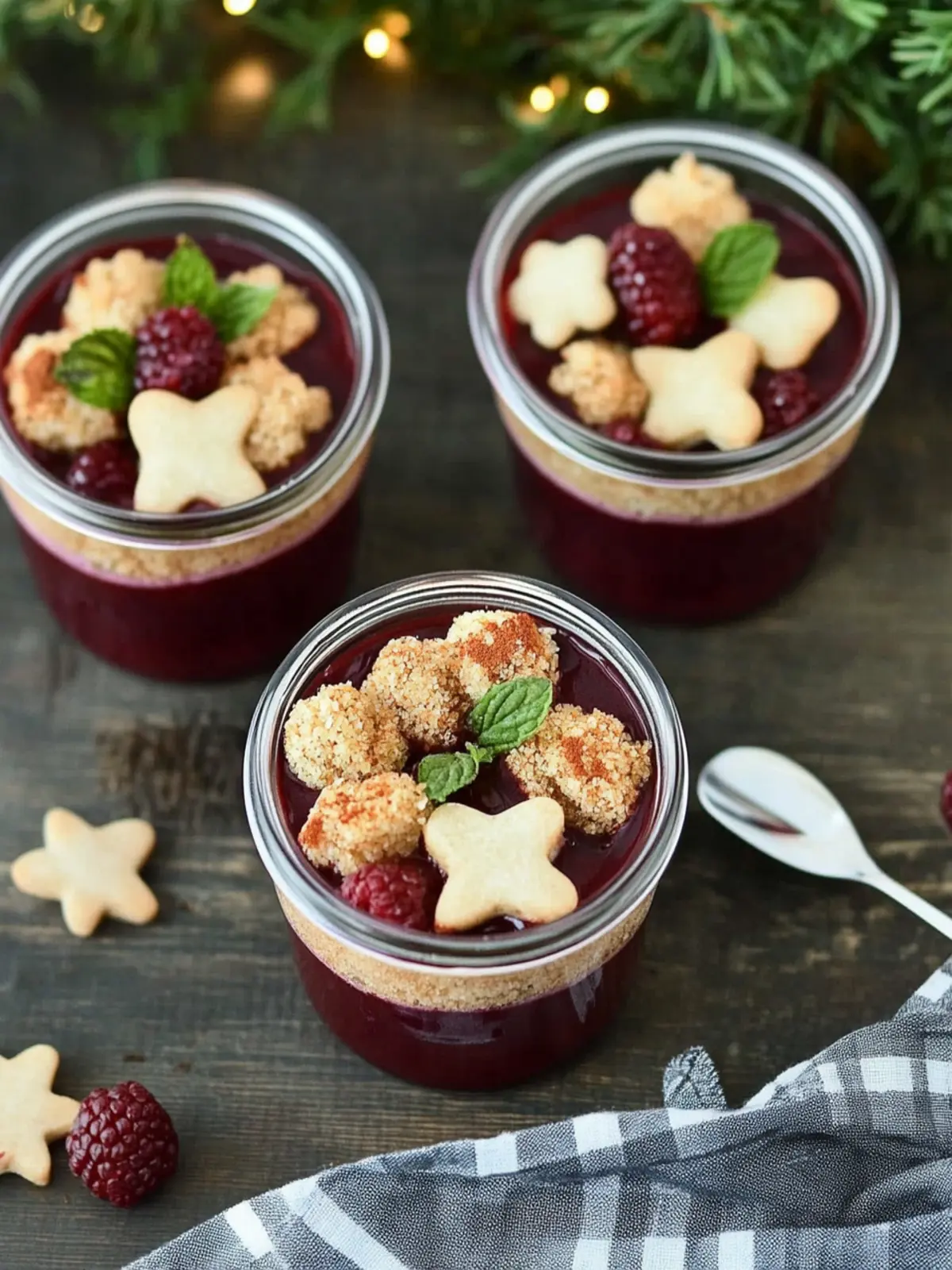 Zimtcreme mit Kirschen und Amarettini Crunch 5 Cinnamon cream with cherry sauce and Amarettini crunch