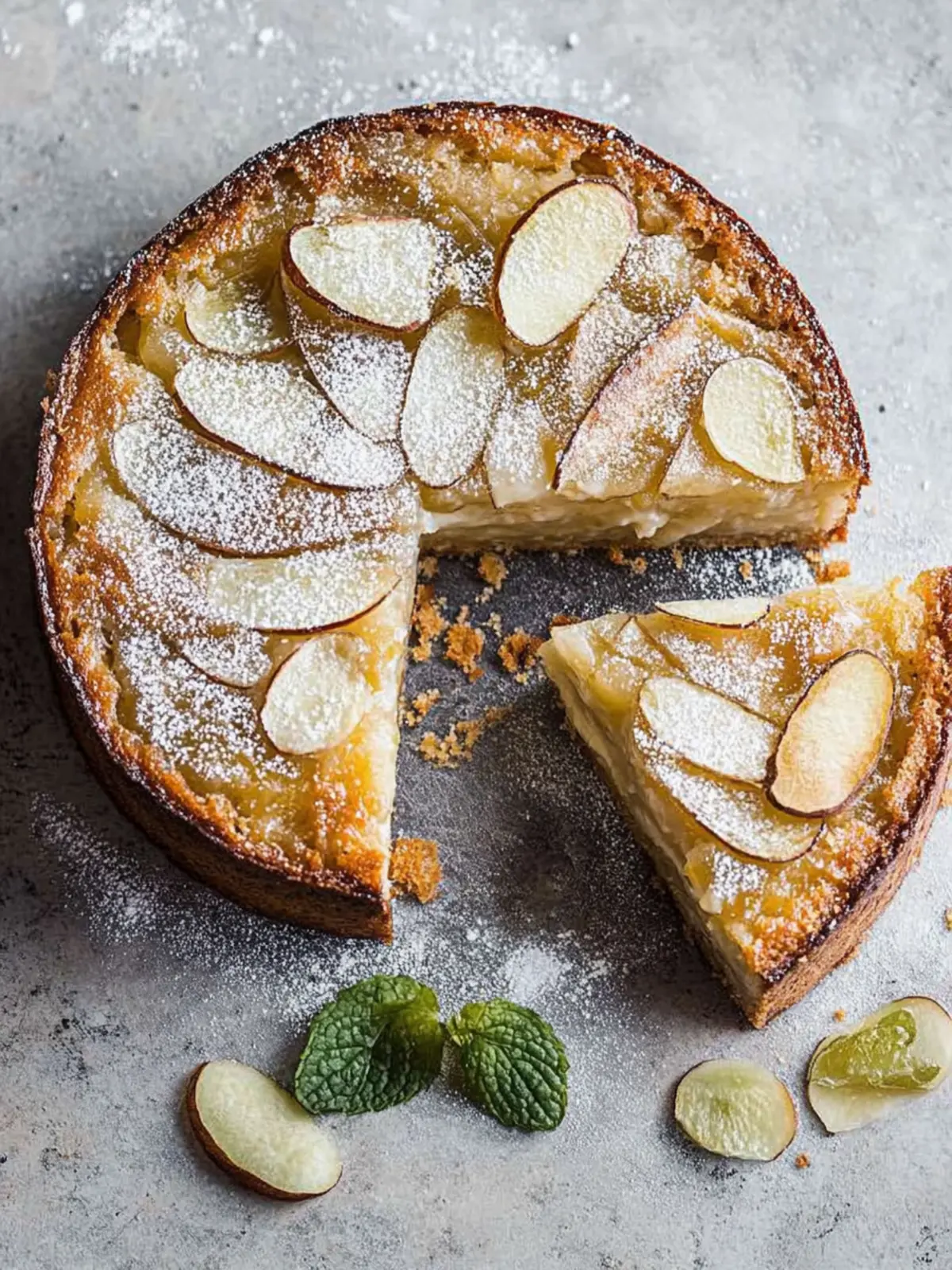 Äpfel-Mandel-Kuchen mit cremigem Boden 4 Äpfel-Mandel-Kuchen