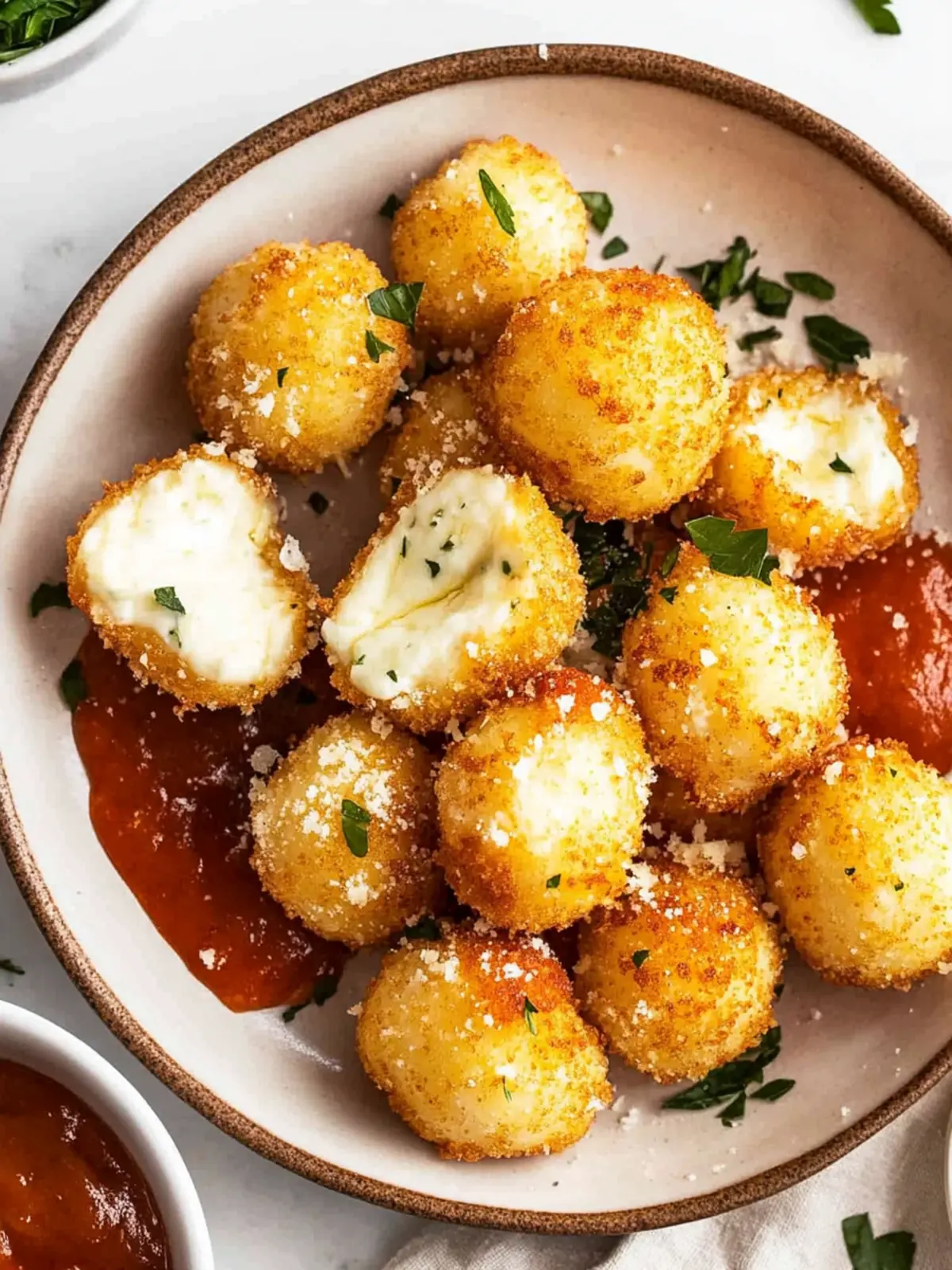 Krosse Heißluftfritteuse Mozzarella-Bällchen zaubern 5 Krosse Heißluftfritteuse Mozzarella-Bällchen