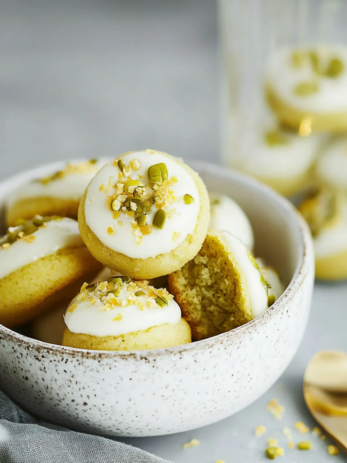 Pistazienkekse mit zitroniger Glasur genießen 5 Pistazienkekse