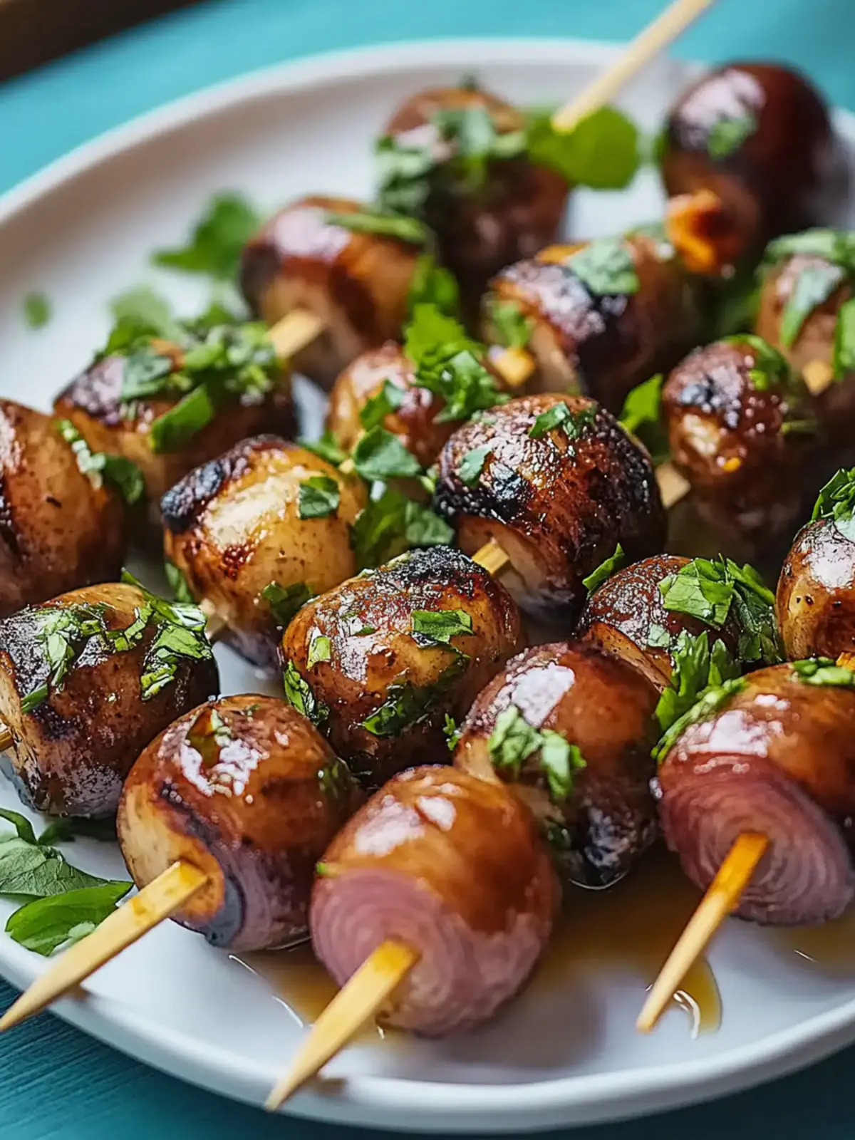 Grilled marinated mushroom skewers für deinen Grillabend 4 Grilled marinated mushroom skewers