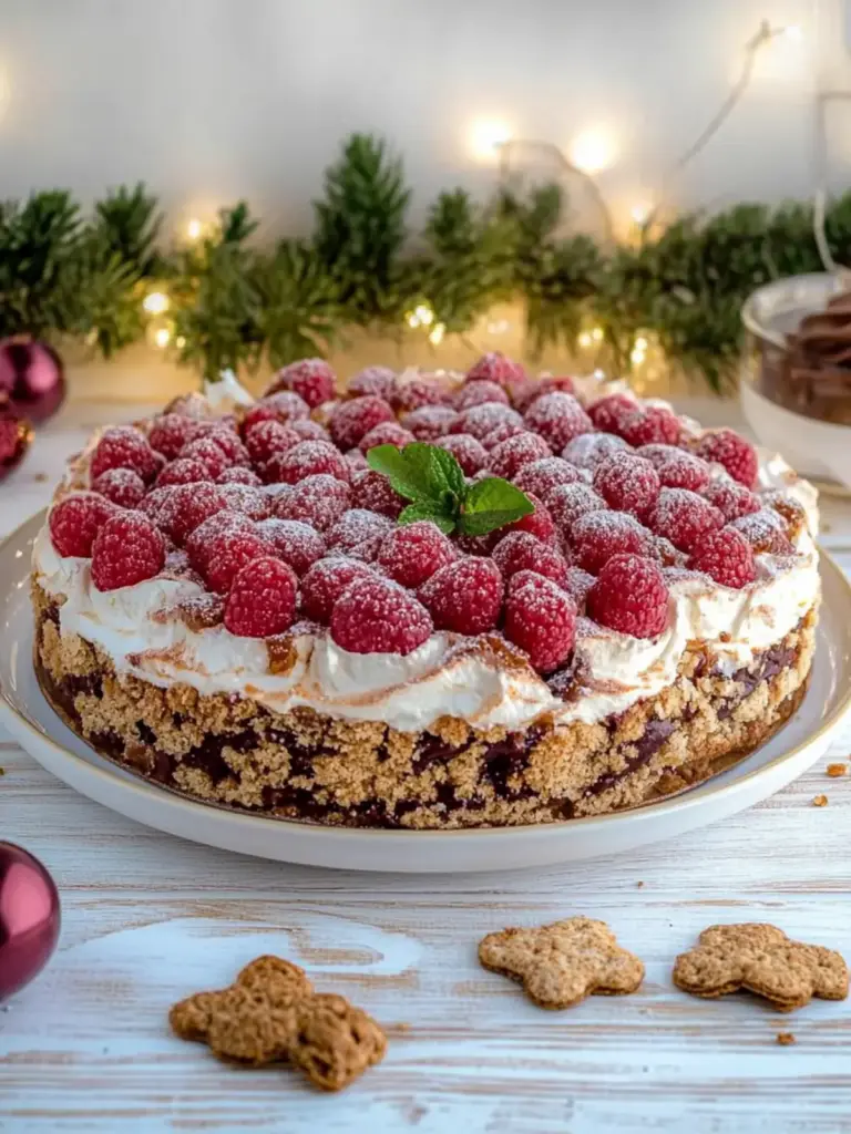 Spekulatiustorte mit Glühweinkirschen