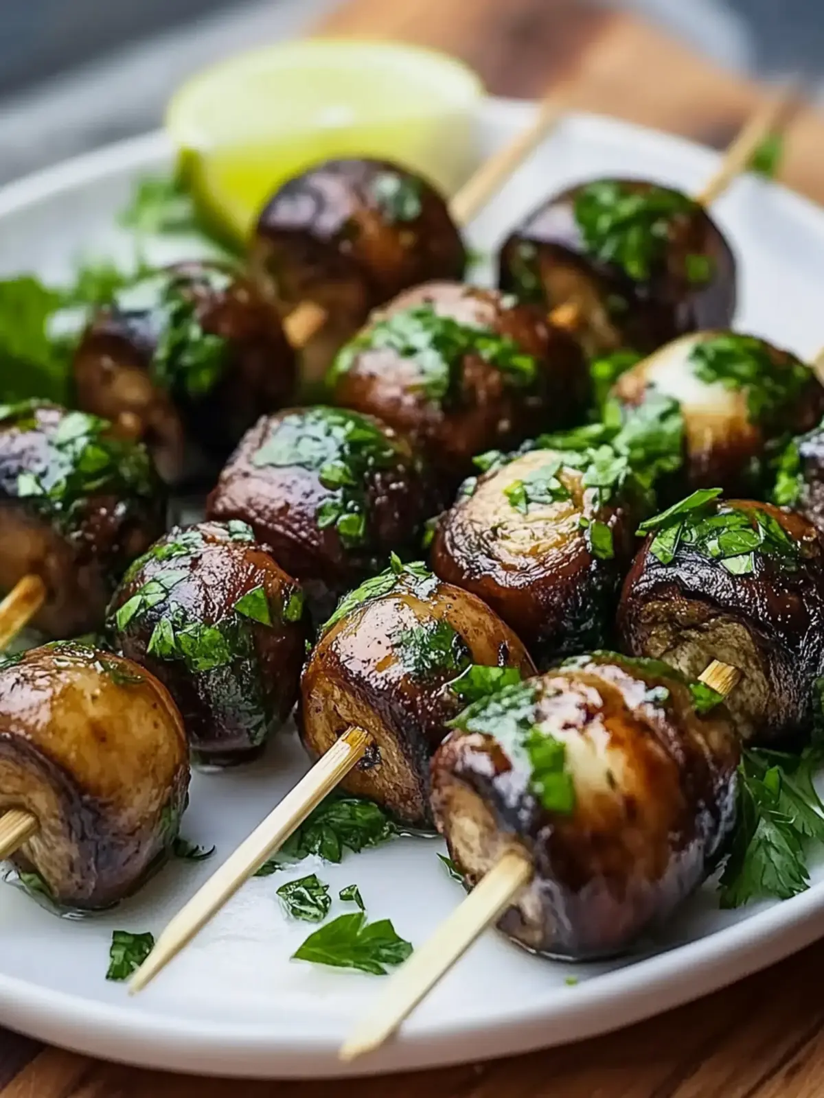 Grilled marinated mushroom skewers für deinen Grillabend 3 Grilled marinated mushroom skewers