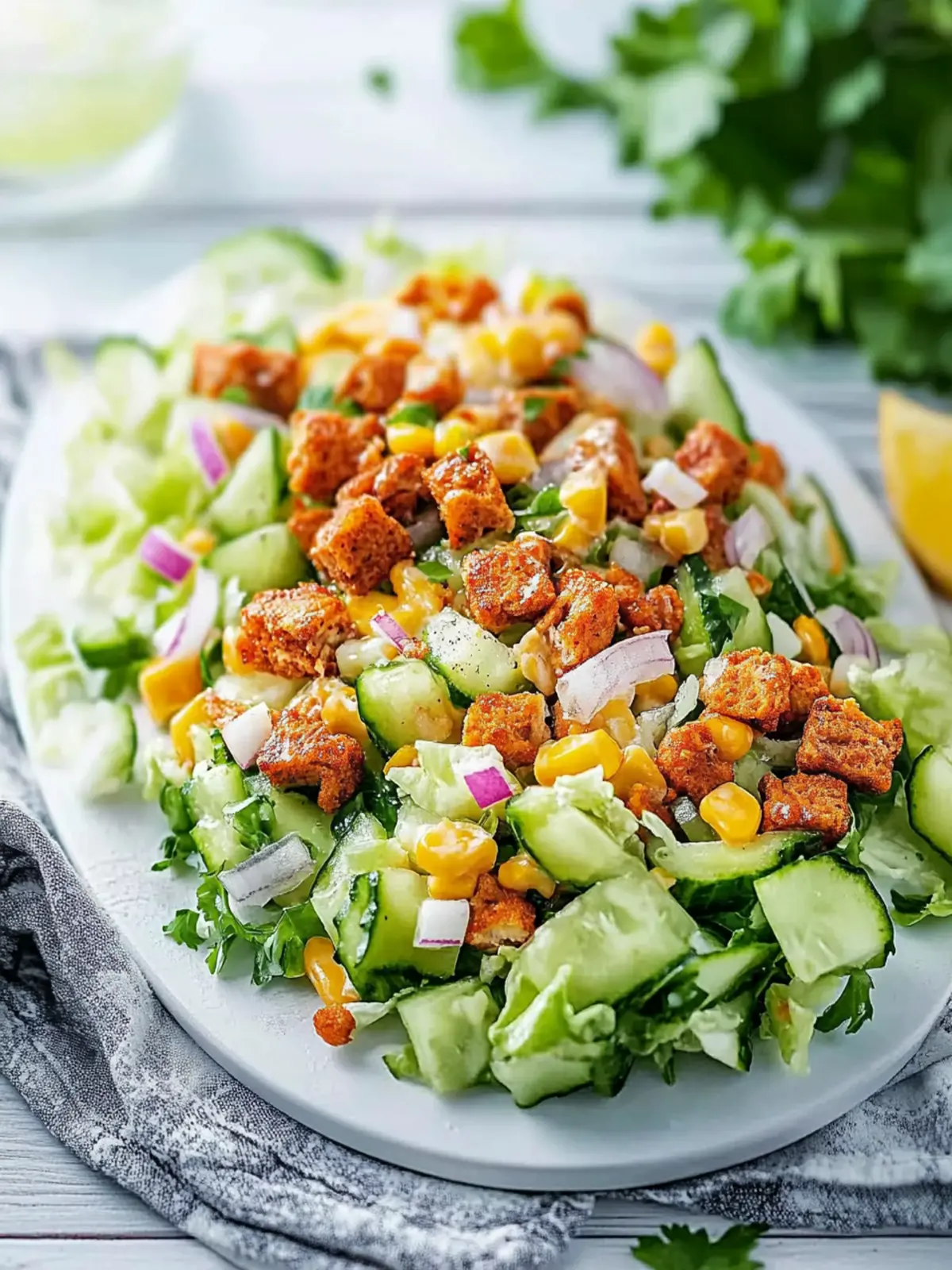 Honig-Scharfer Hähnchensalat für gesundes Genießen 2 Honig-Scharfer Hähnchensalat