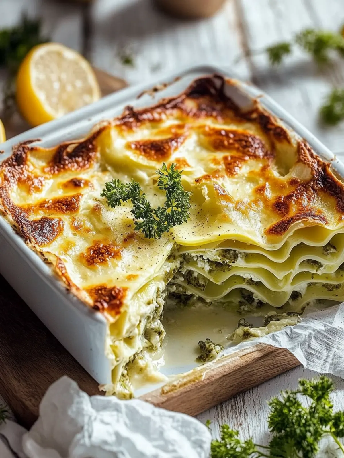 Wirsing-Lasagne mit cremiger Weißweinsoße 2 Wirsing-Lasagne