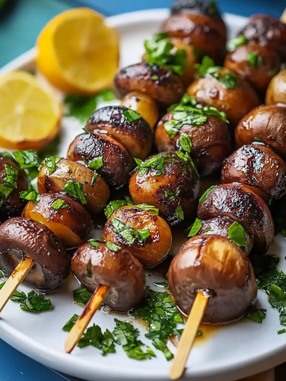 Grilled marinated mushroom skewers für deinen Grillabend 2 Grilled marinated mushroom skewers