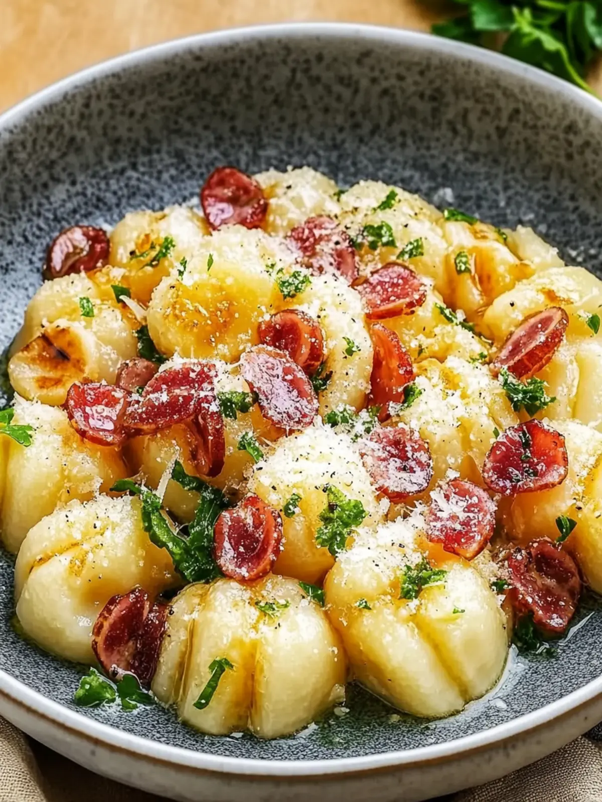 Gnocchi Carbonara mit Speck und Parmesan leicht gemacht 4 Gnocchi Carbonara mit Speck und Parmesan