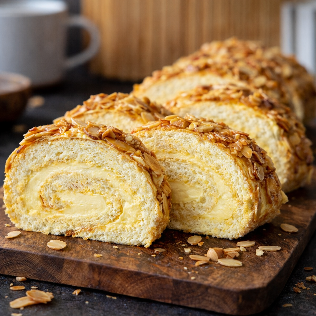 Bienenstich-Biskuitrolle: Fluffig, cremig und unwiderstehlich lecker 2 Bienenstich-Biskuitrolle: Fluffig, cremig und unwiderstehlich lecker