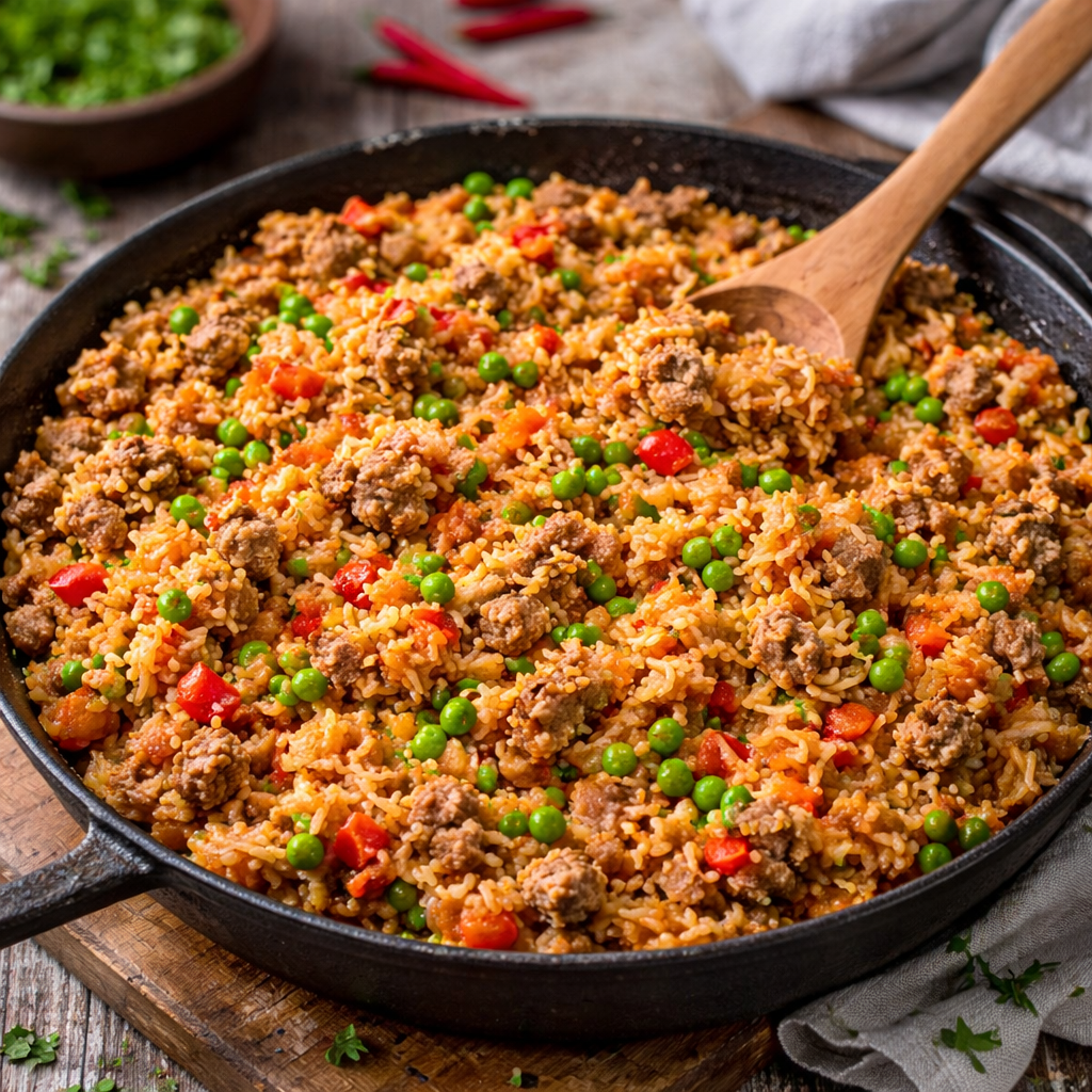 Hackfleisch Reis Pfanne in 30 Minuten: Rasch und Lecker! 2 Hackfleisch Reis Pfanne in 30 Minuten: Rasch und Lecker!