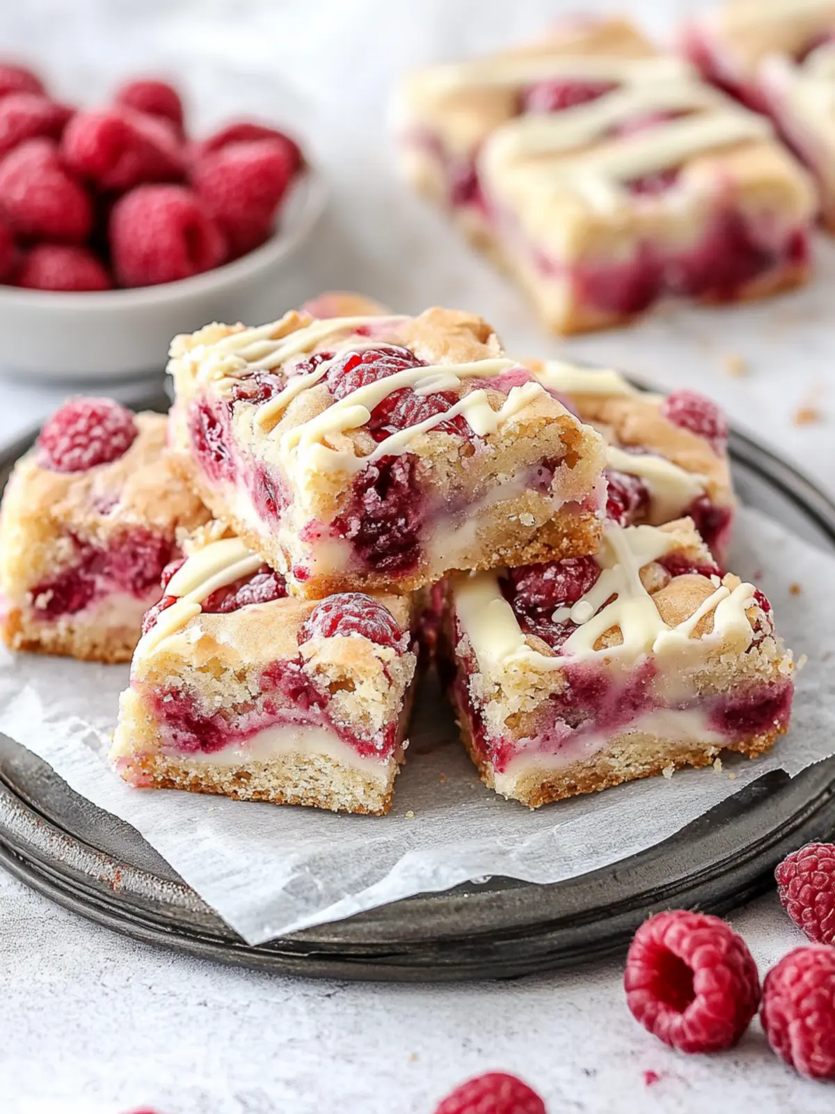 Himbeer- und weiße Schokolade Blondies: Fudgy Genuss pur 2 Himbeer- und weiße Schokolade Blondies
