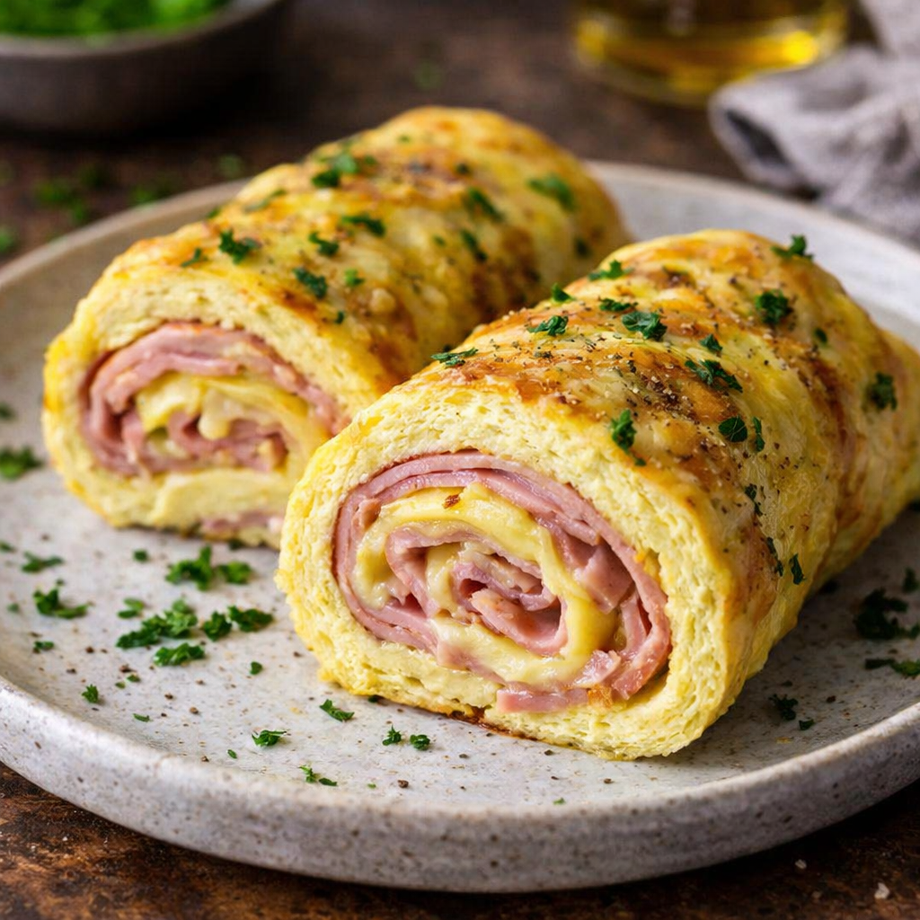 Gerolltes Schinken-Käse-Omelette: Schnelles Low Carb Vergnügen 3 Gerolltes Schinken-Käse-Omelette: Schnelles Low Carb Vergnügen