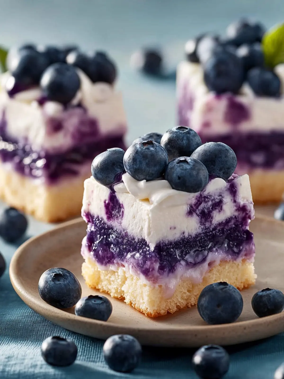 Saftige Blaubeer-Schnitten mit Frischkäse-Topping für jeden Tag 2 Blaubeer-Schnitten mit Frischkäse-Topping