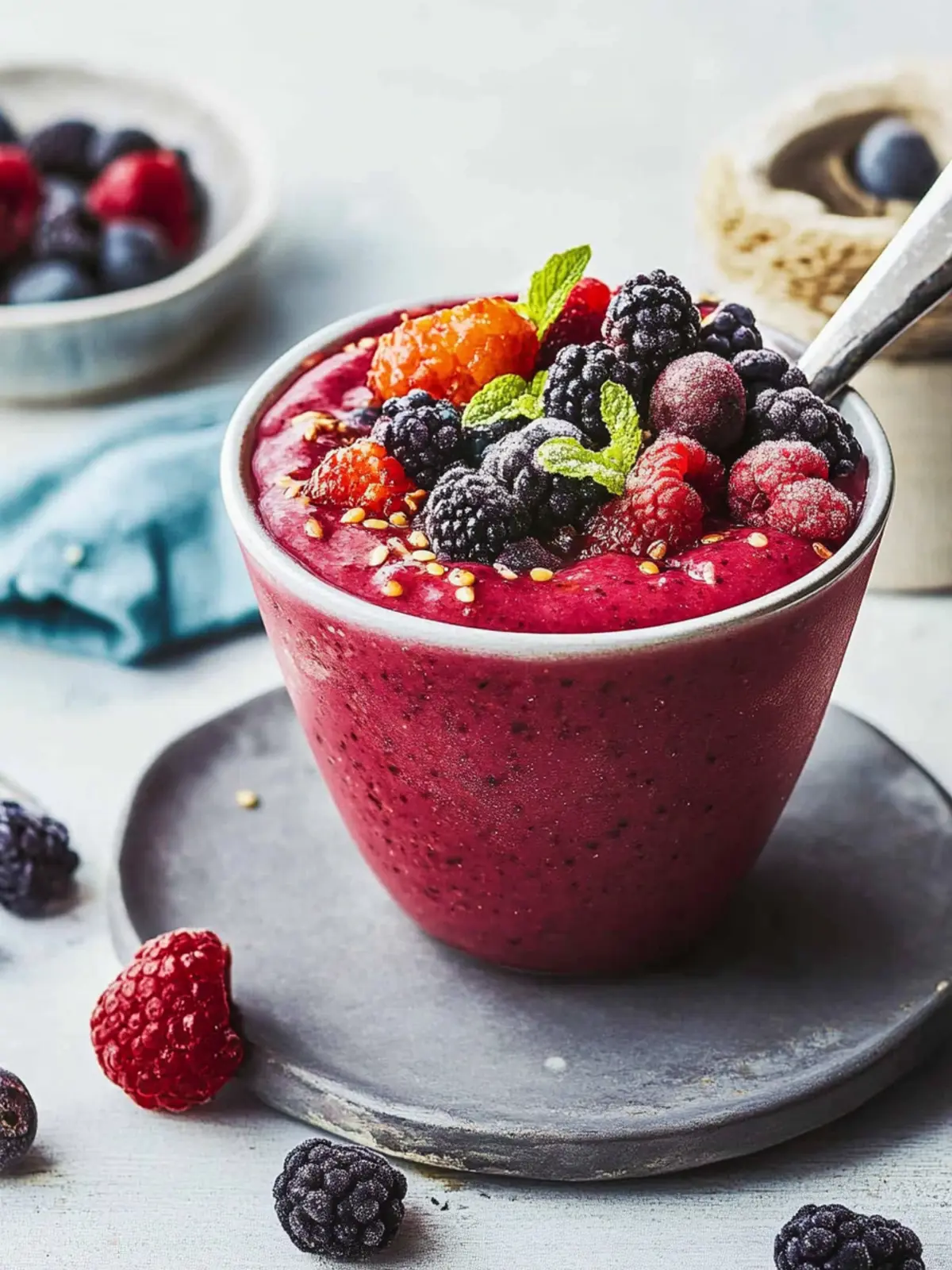 Erfrischende Smoothie-Schüssel mit Beeren für jeden Morgen 4 Smoothie-Schüssel