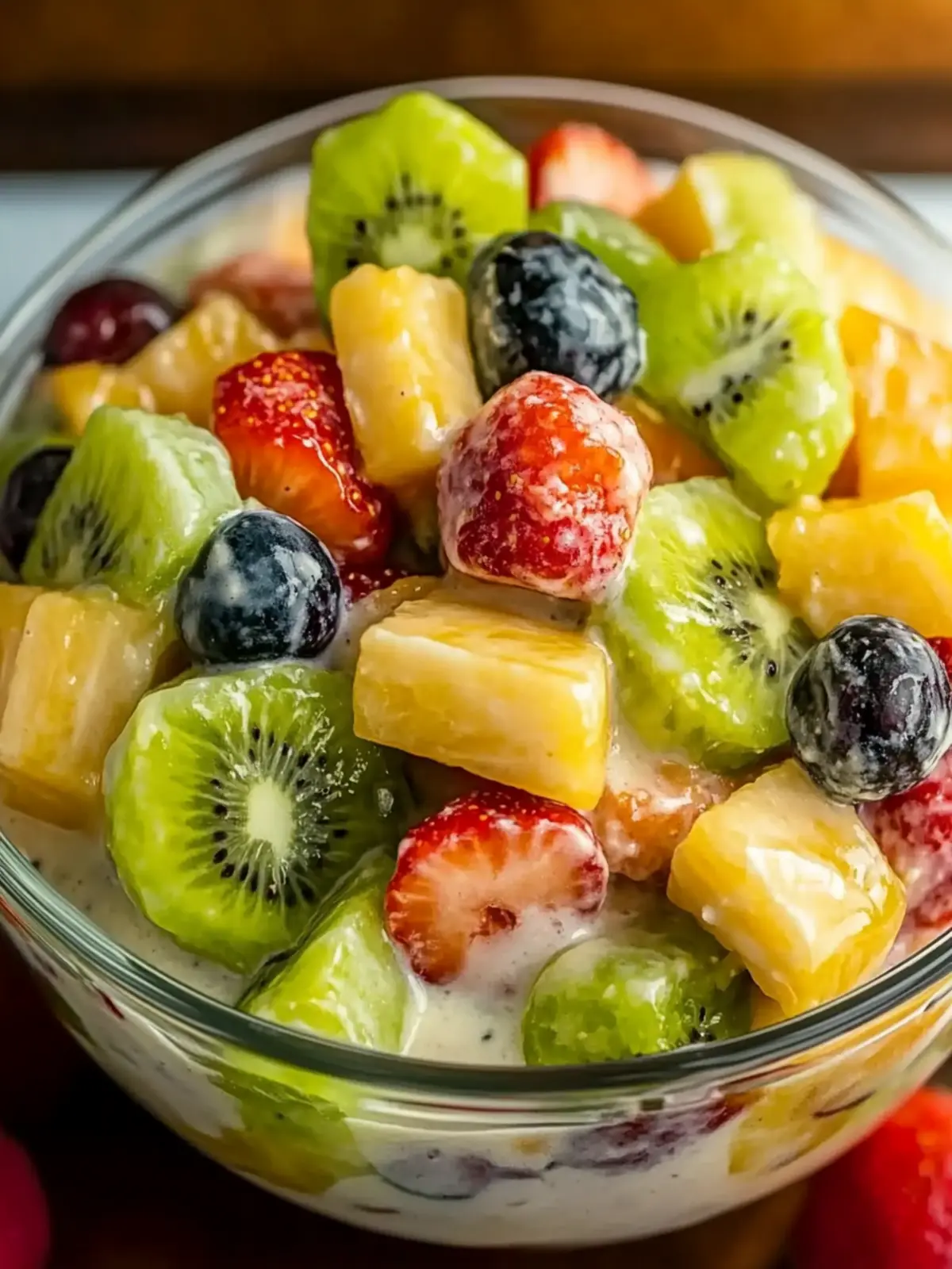 Cremiger Obstsalat mit Vanille-Dressing für den perfekten Genuss 3 Cremiger Obstsalat mit Vanille-Dressing