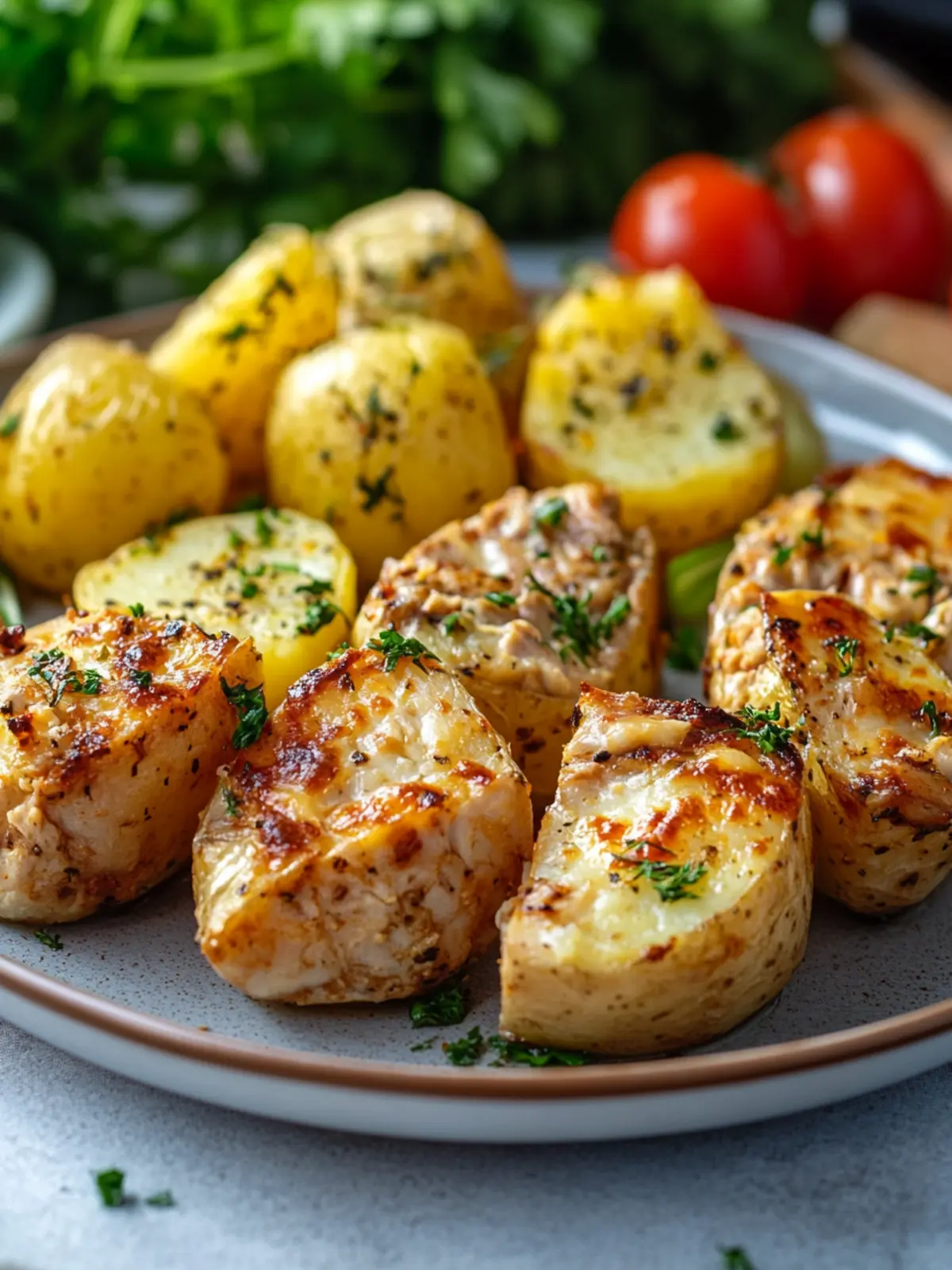 Schnelle Thunfisch-Ofenkartoffeln aus der Heißluftfritteuse 2 Tuna Oven Potatoes from the Air Fryer